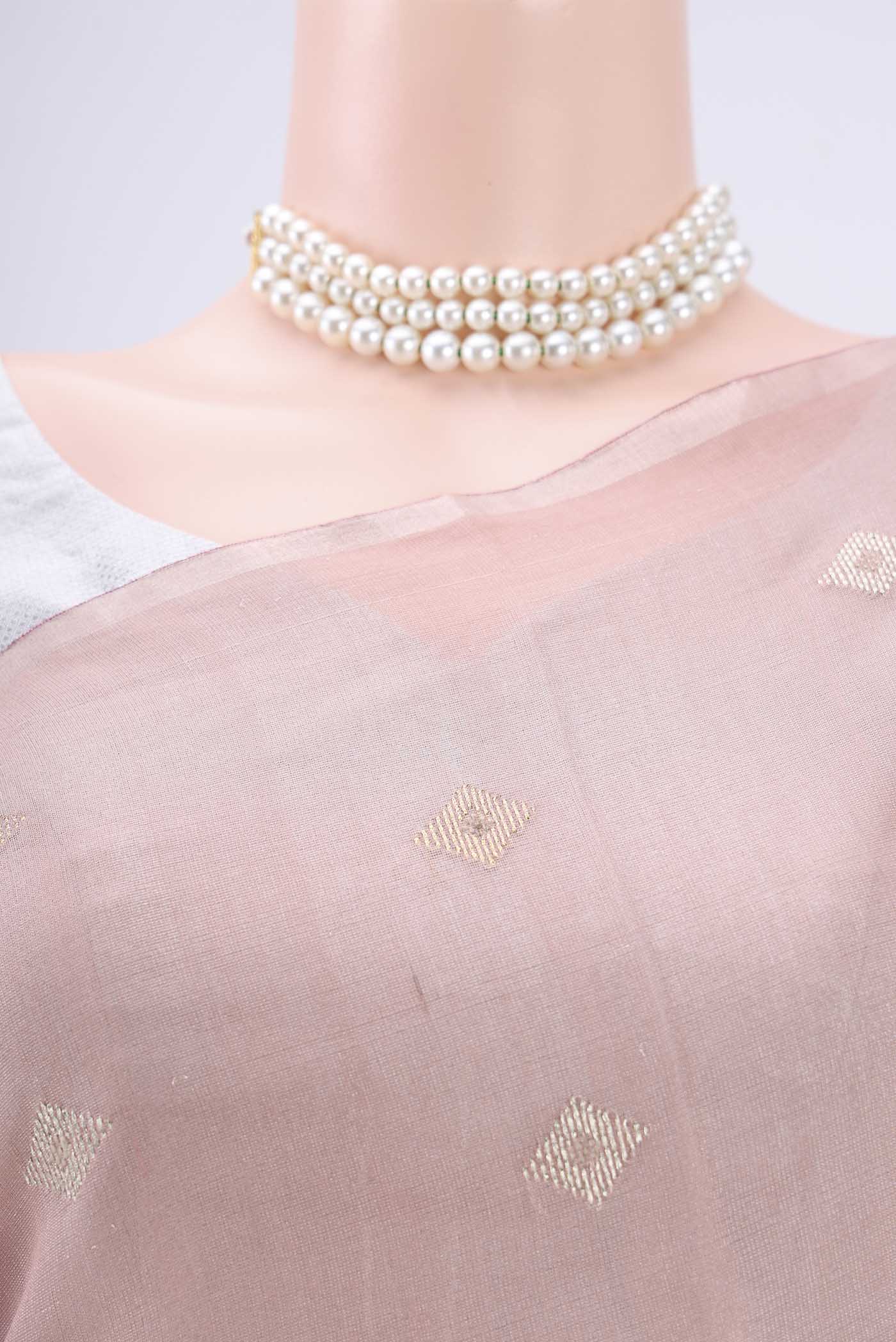 Rose pink MP Tussar Saree - Image 2