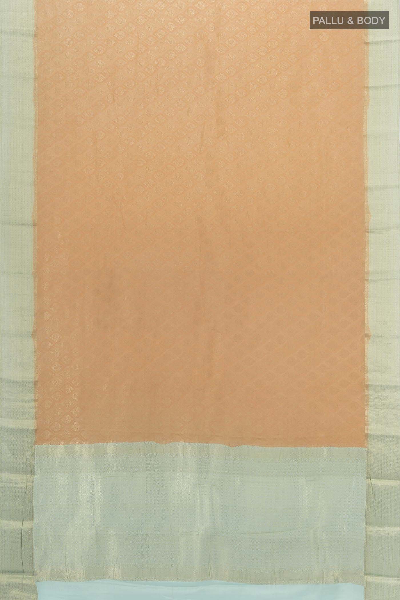Peach Mysore Crepe Saree - Image 5