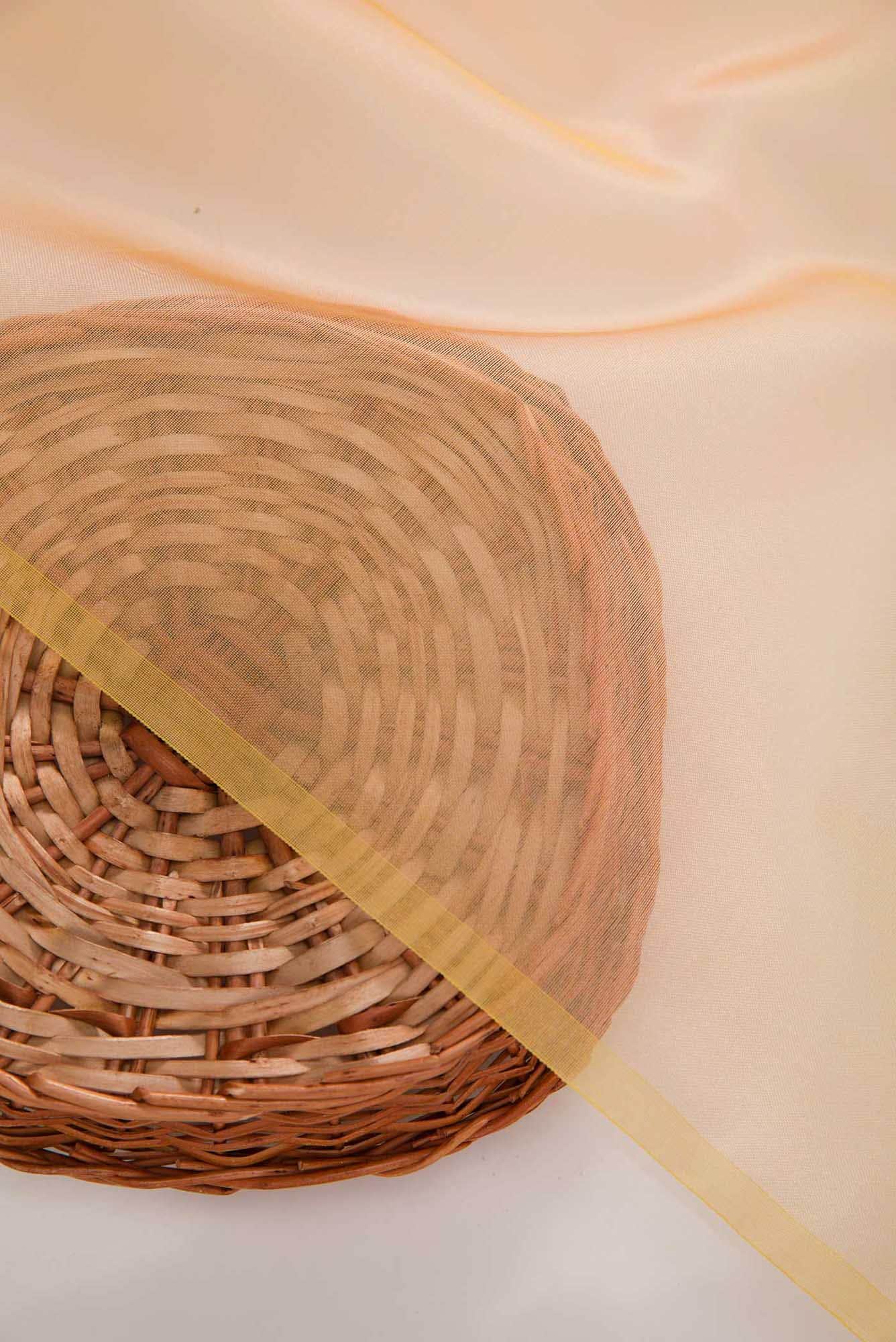Peach Organza Silk Dress Material - Image 3