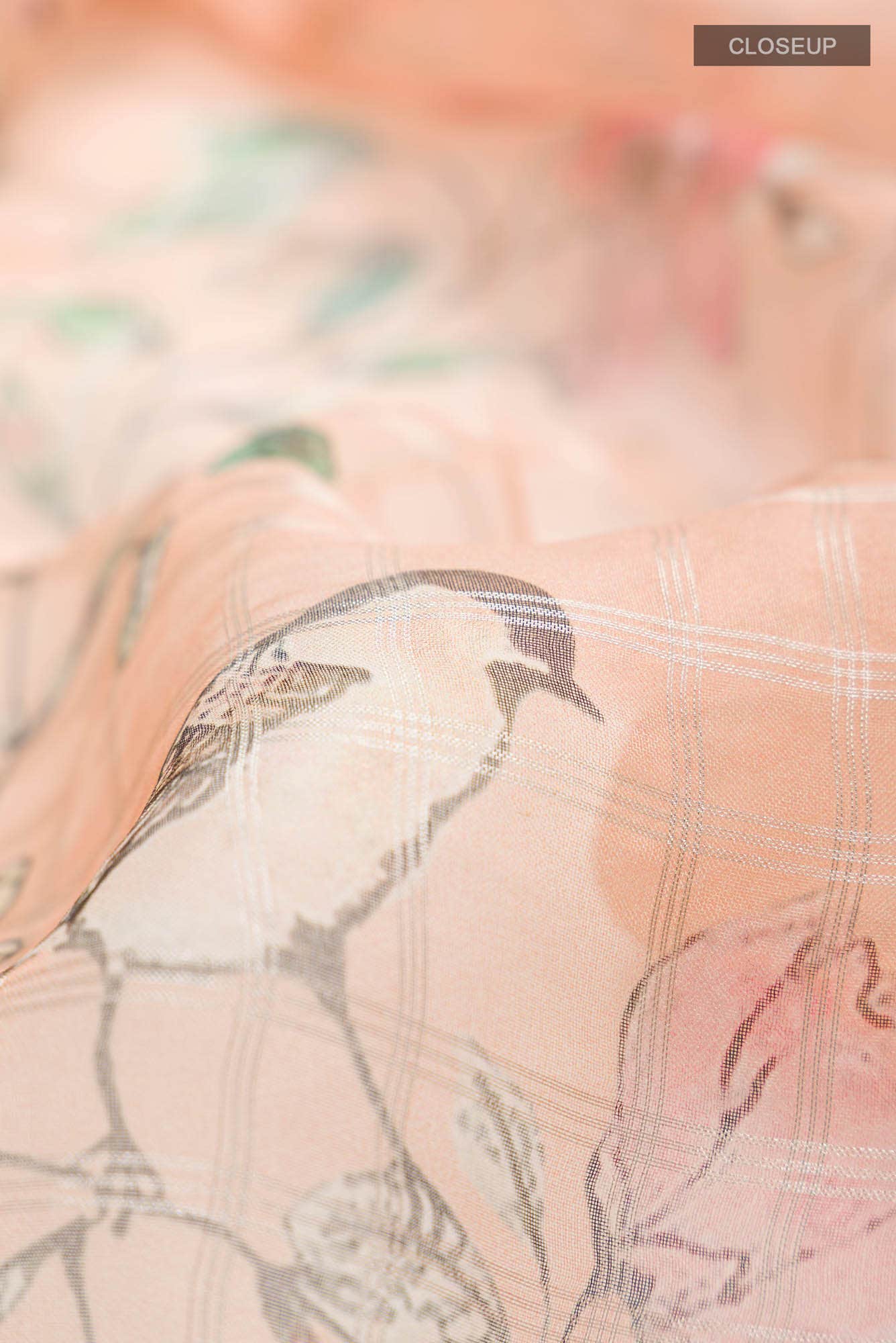 Peach Organza Silk Saree - Image 2