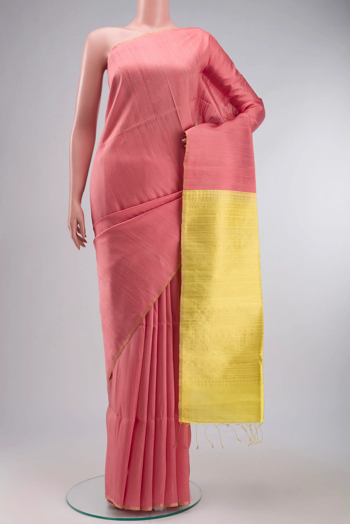 Rose pink Raw Silk Saree