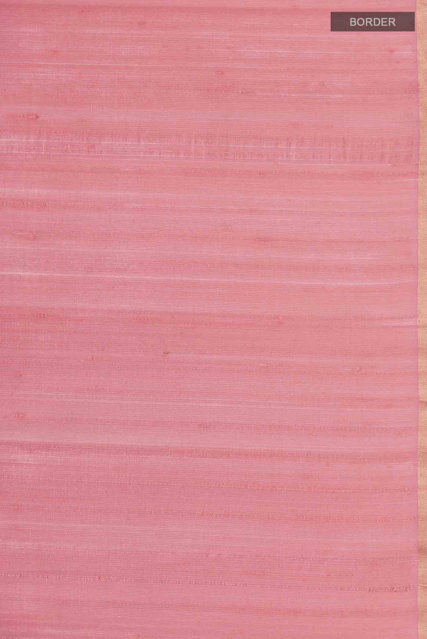 Rose pink Raw Silk Saree - Image 3