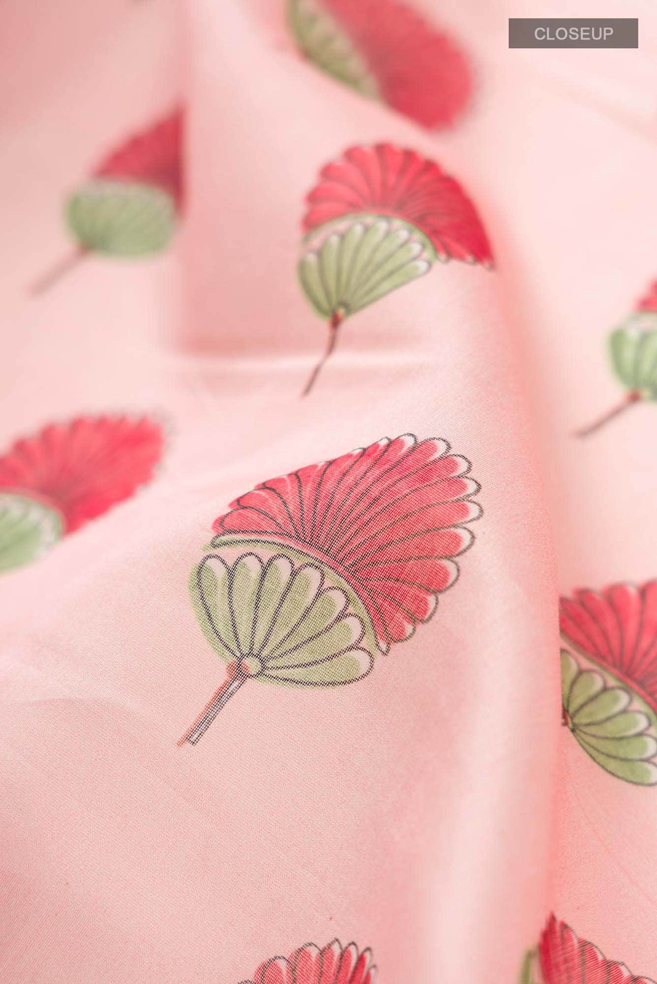 Peach Silk Cotton Saree - Image 2