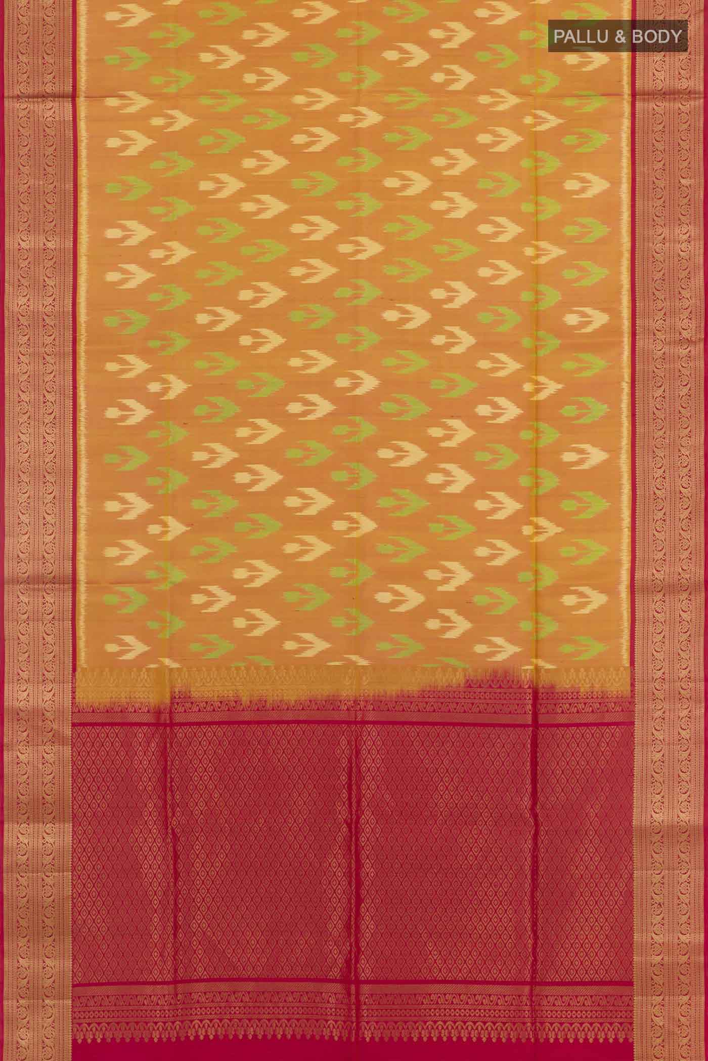 Mustard Soft Silk Saree - Image 3