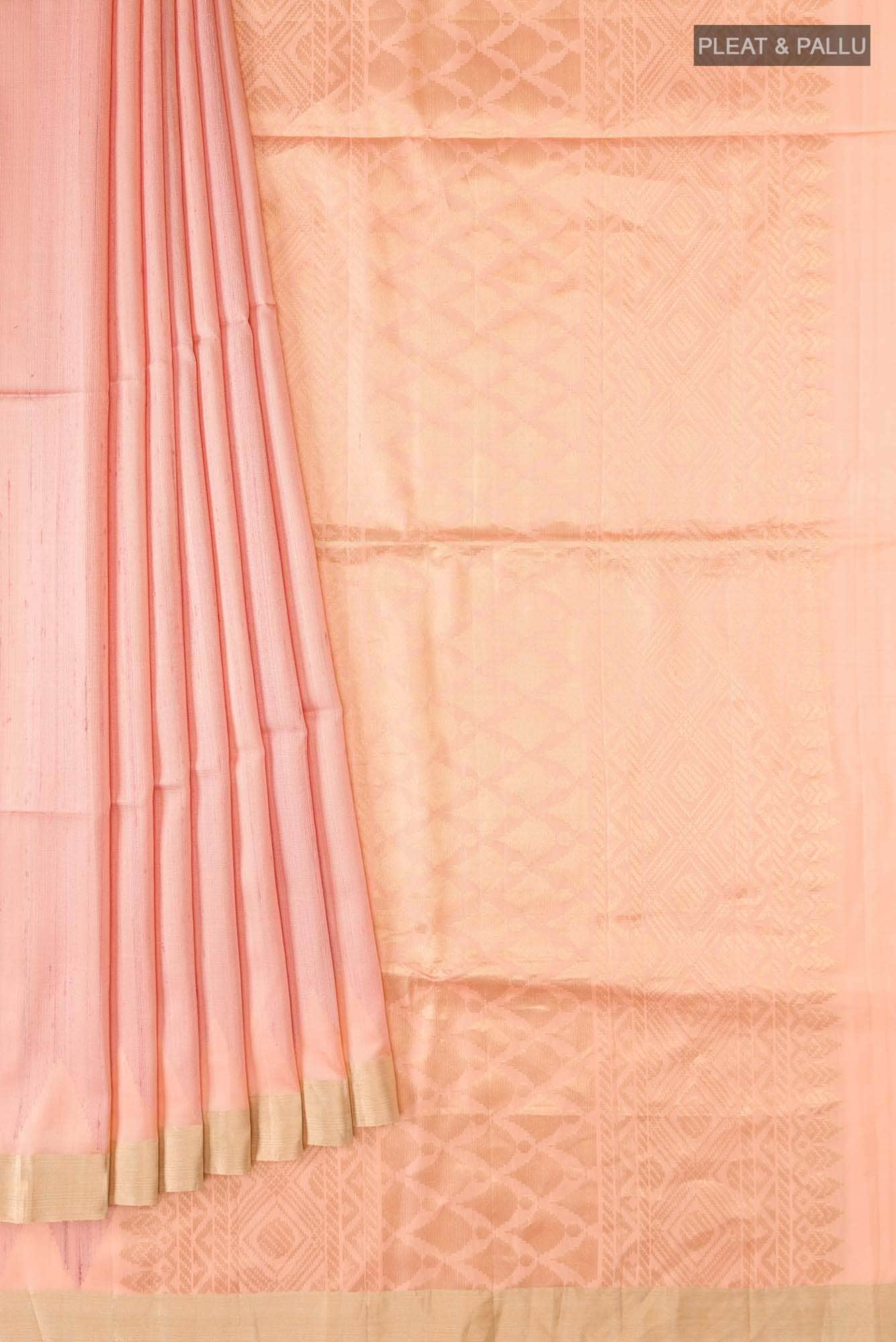 Peach Soft Silk Saree - Image 2