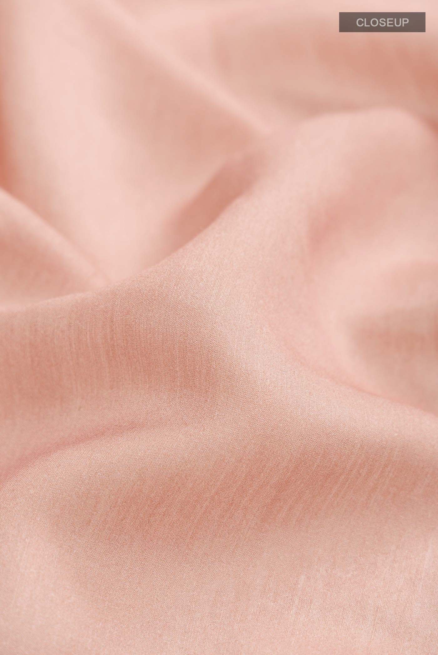 Peach Tussar Silk Saree - Image 2