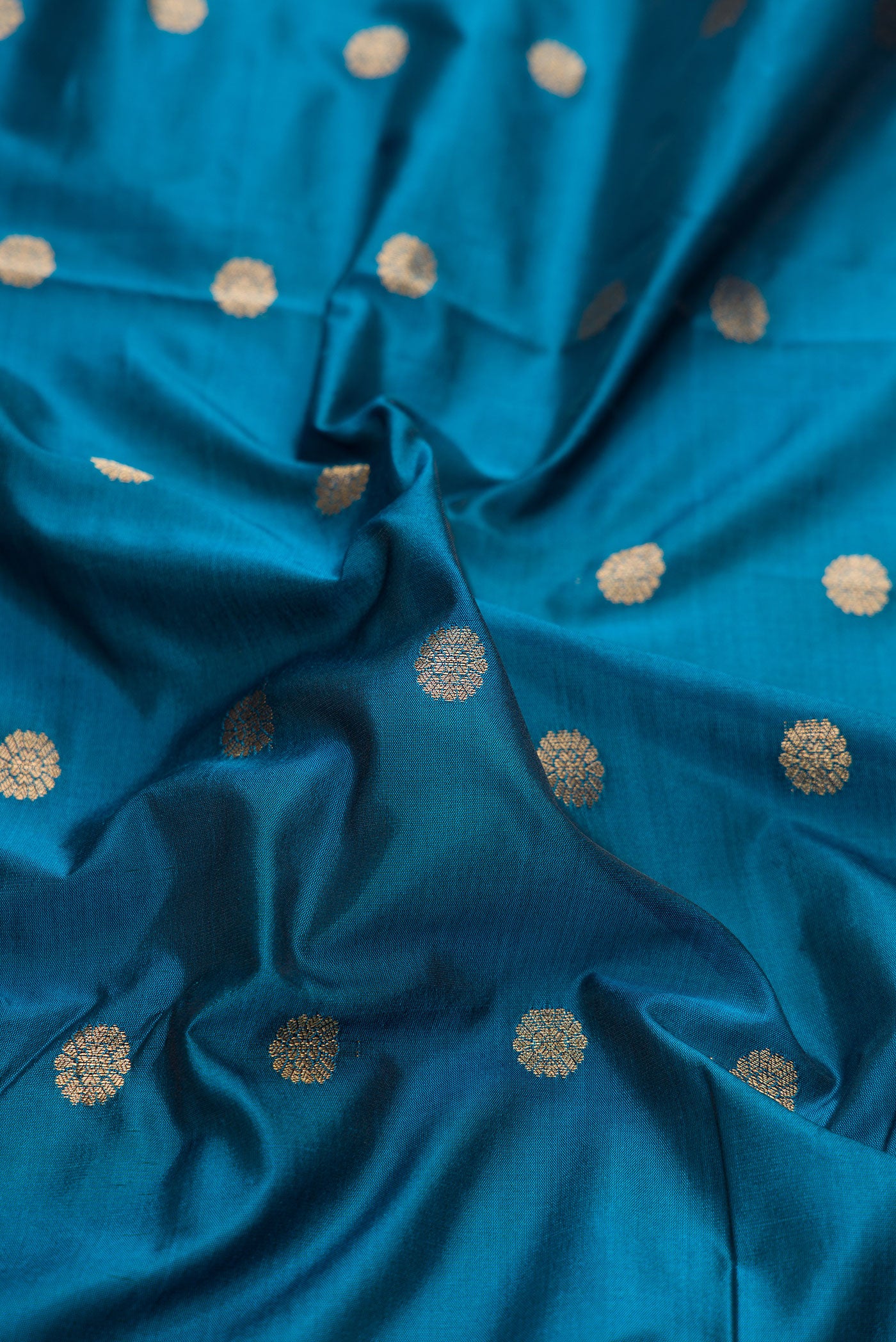 Peacock Blue Blended Paithani Silk Saree - Image 2