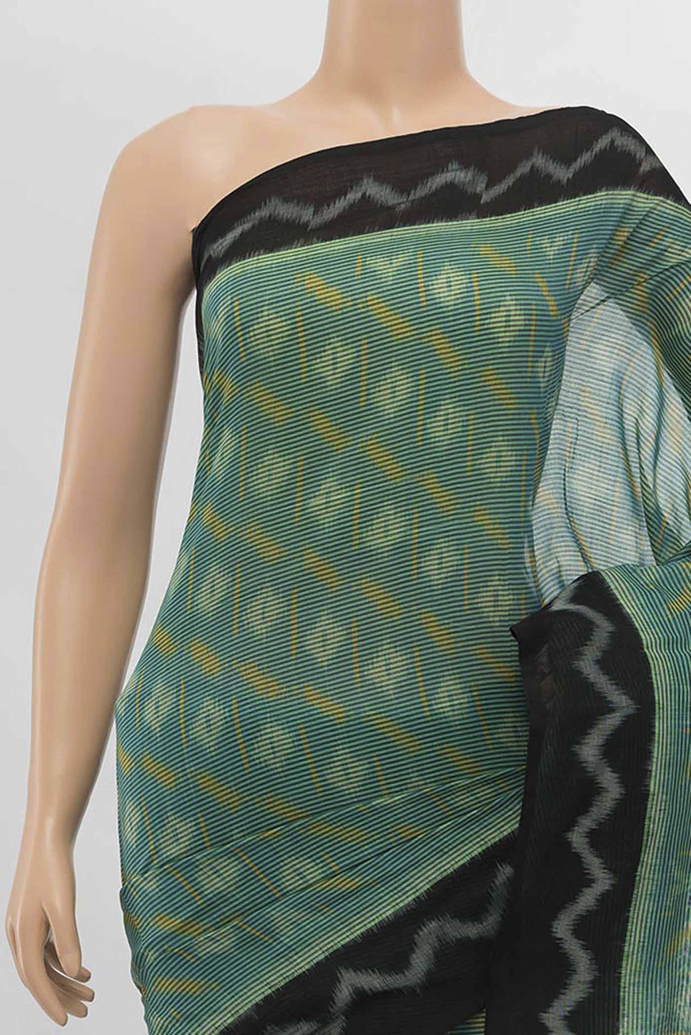 Blue Pochampally Cotton Saree - Image 2