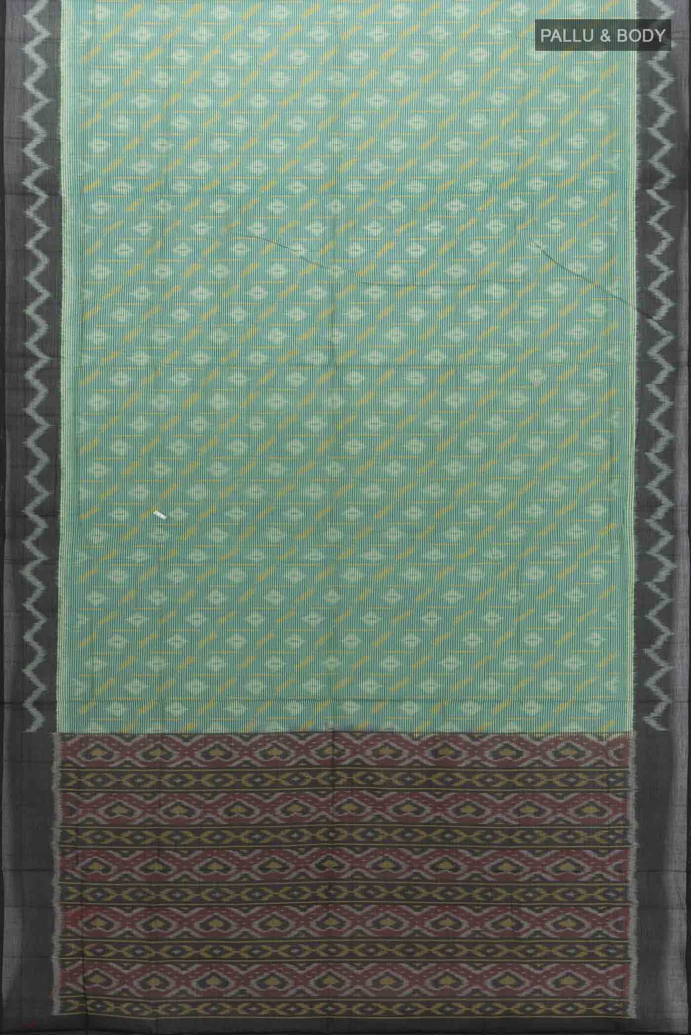 Blue Pochampally Cotton Saree - Image 5