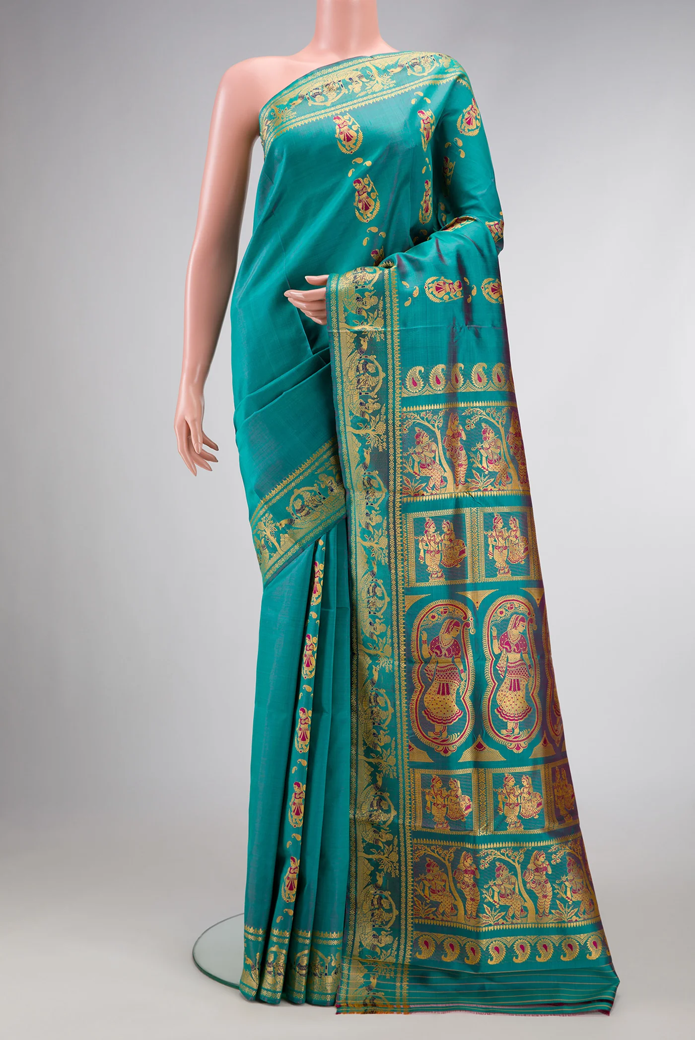 Blue Baluchari Silk Saree