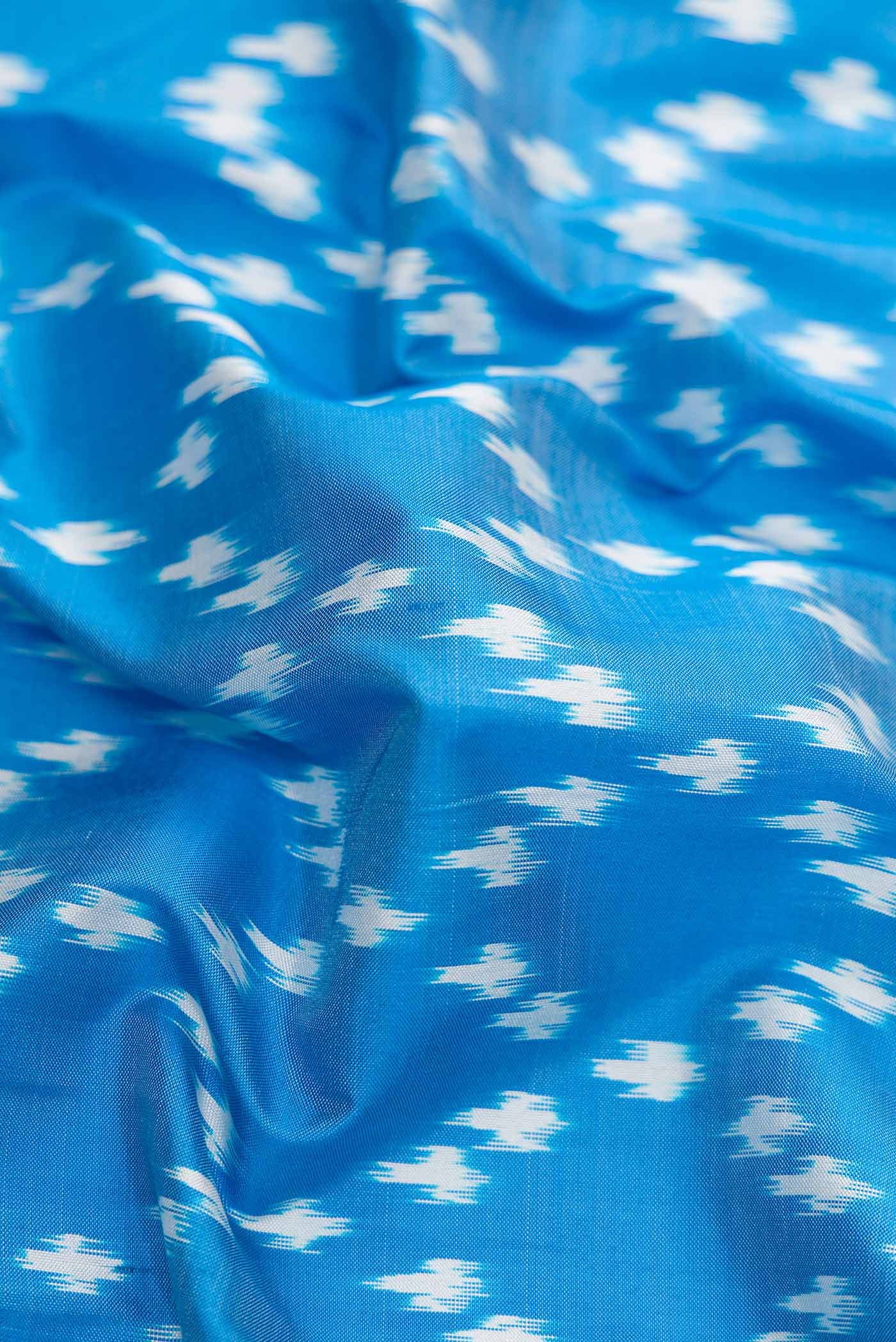 Sky Blue Pochampally Silk Saree - Image 2