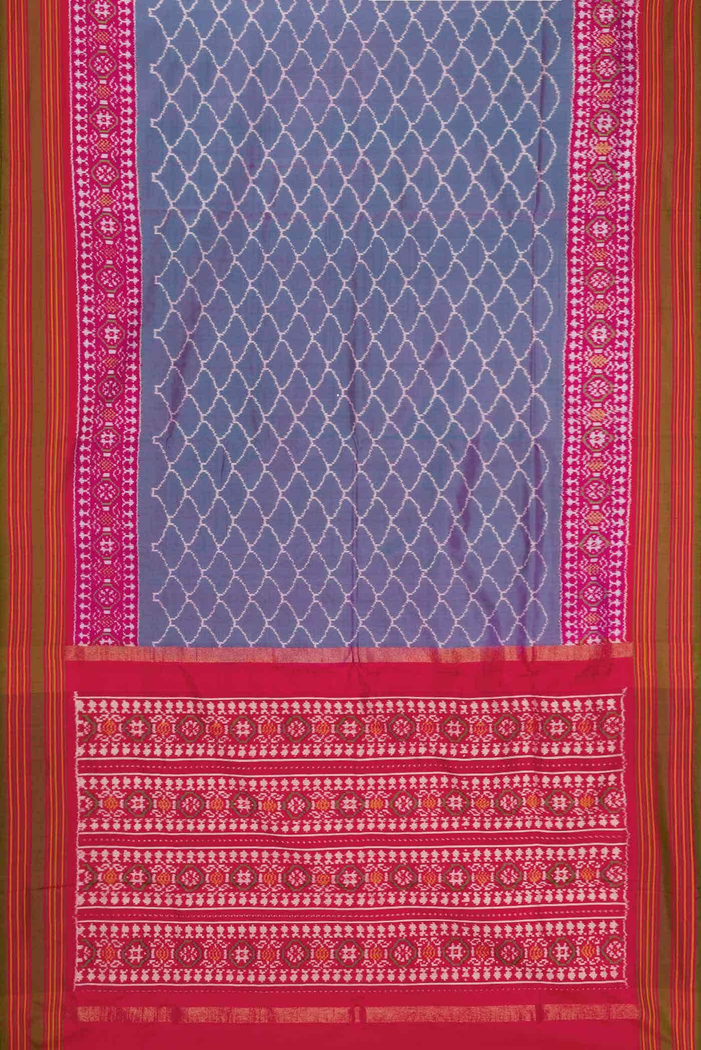 Purple Dual Tone Double Ikat Saree - Image 10