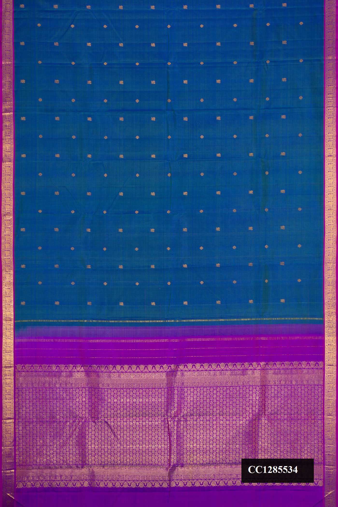 Peacock Blue Dual Tone Kanchipuram Silk Saree