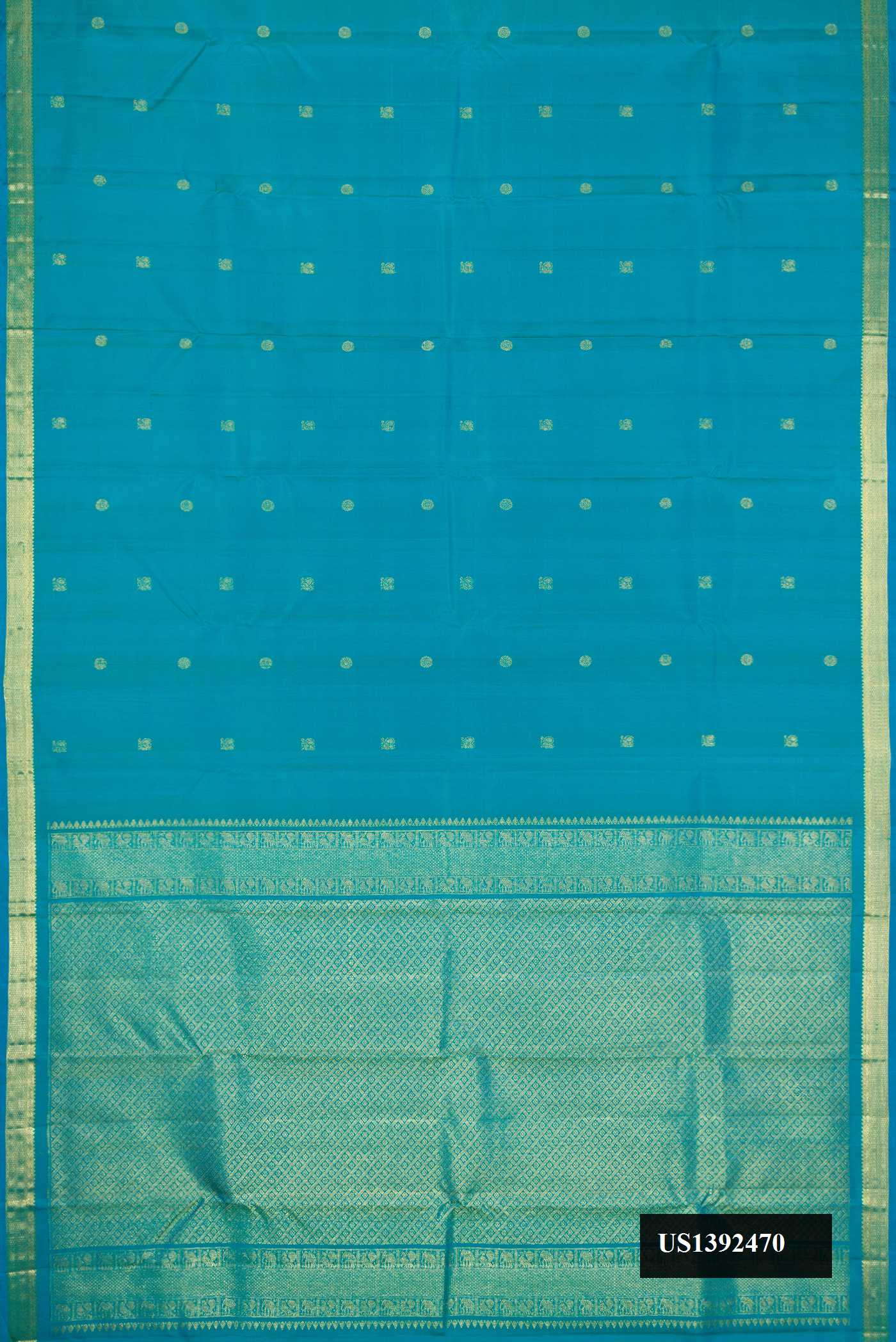 Peacock Blue Dual Tone Kanchipuram Silk Saree