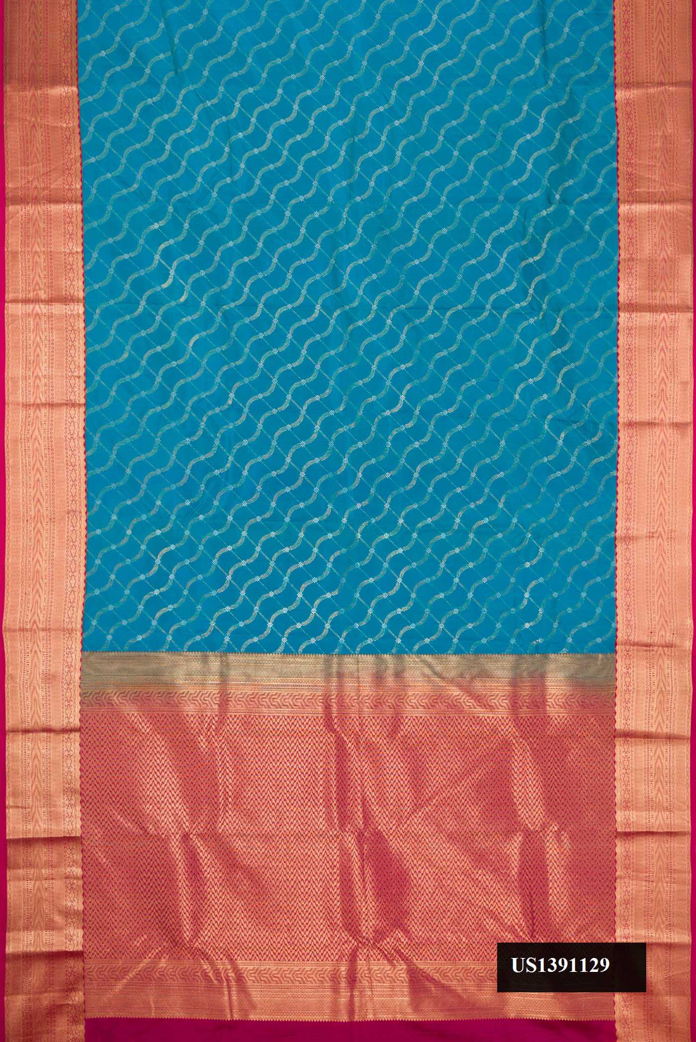 Peacock Blue Dual Tone Kanchipuram Silk Saree