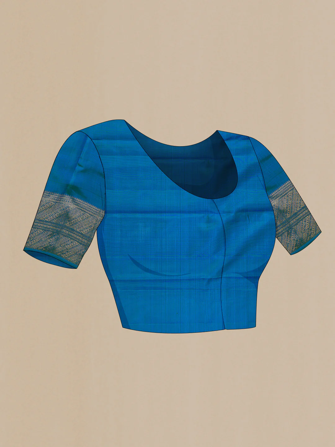 Blue Kanchipuram Silk Saree - Image 5