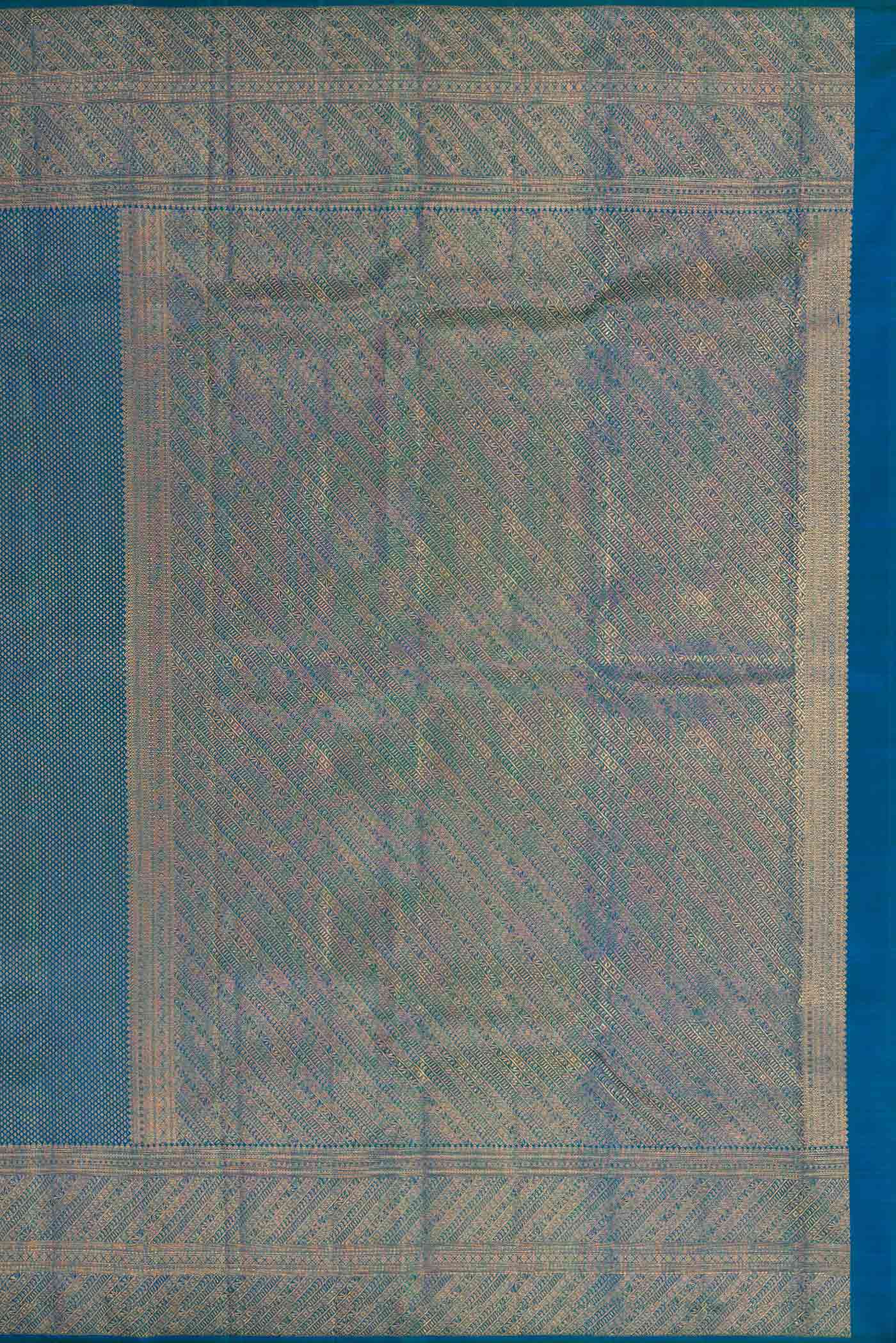 Blue Kanchipuram Silk Saree - Image 7