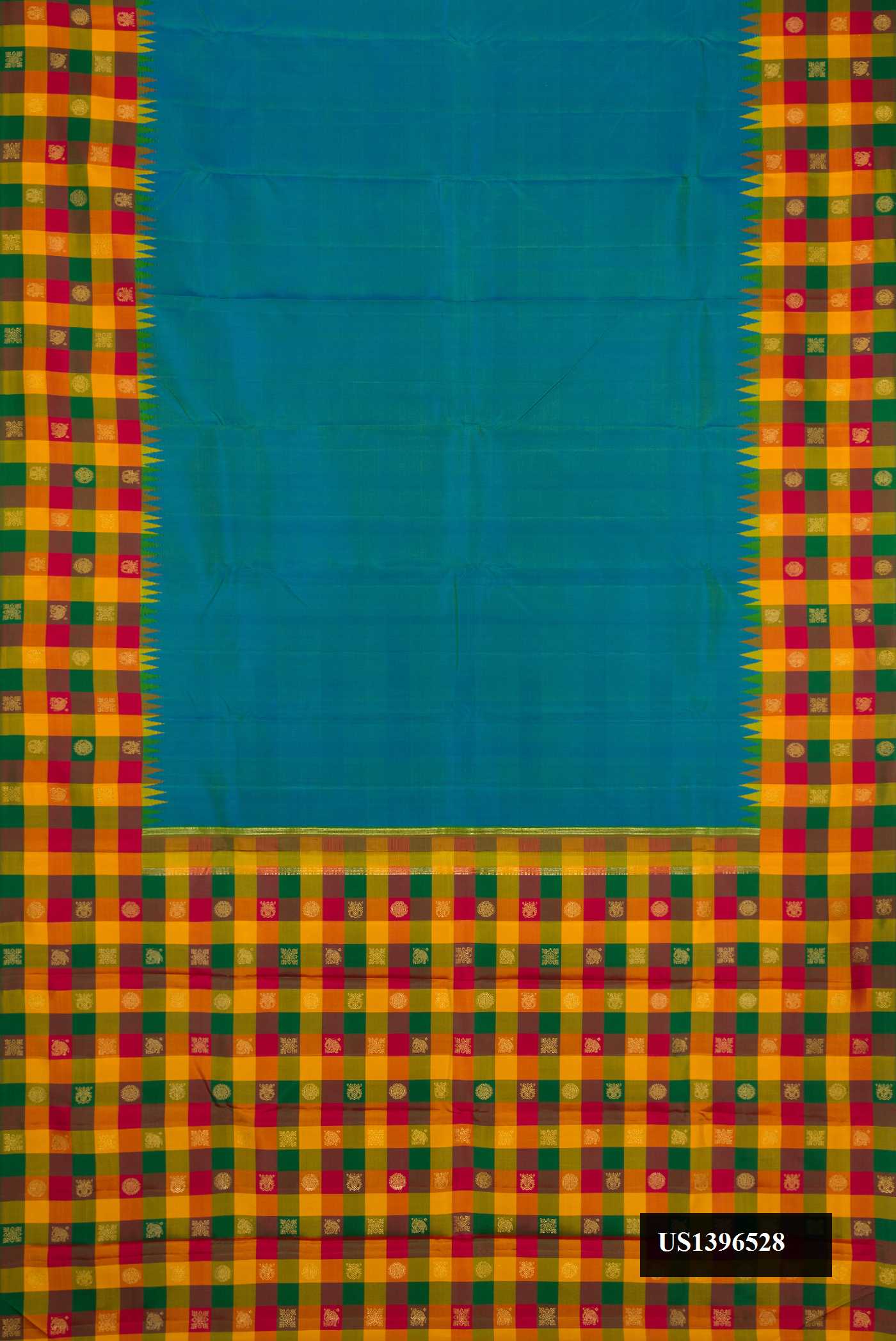 Peacock Blue Dual Tone Kanchipuram Silk Saree
