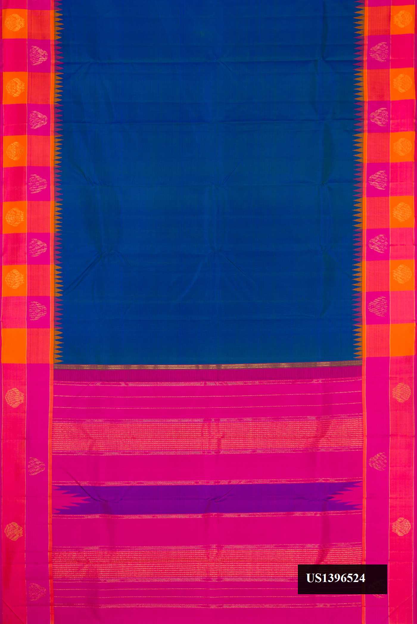Peacock Blue Dual Tone Kanchipuram Silk Saree