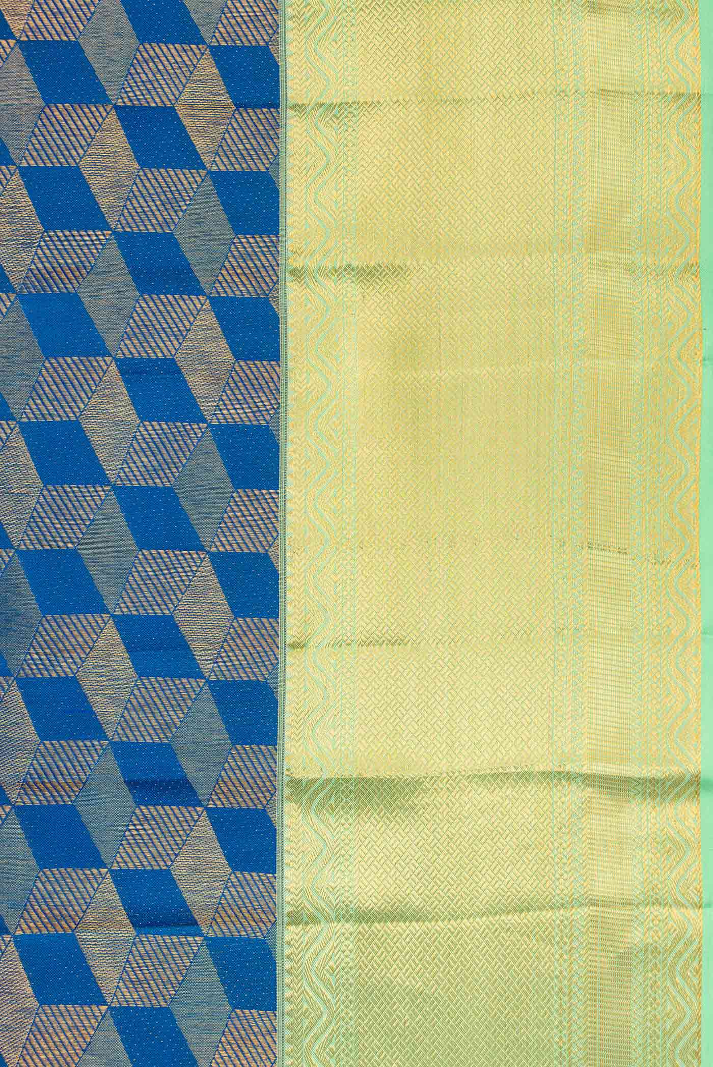 Royal Blue Kanchipuram Silk Saree - Image 3