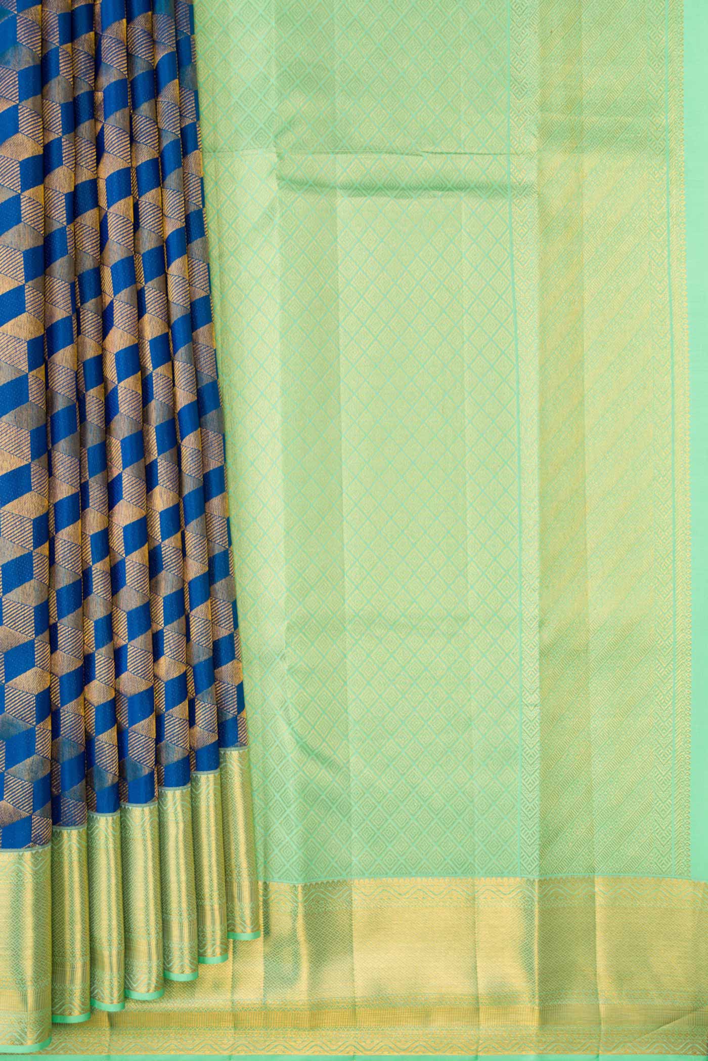 Royal Blue Kanchipuram Silk Saree - Image 4