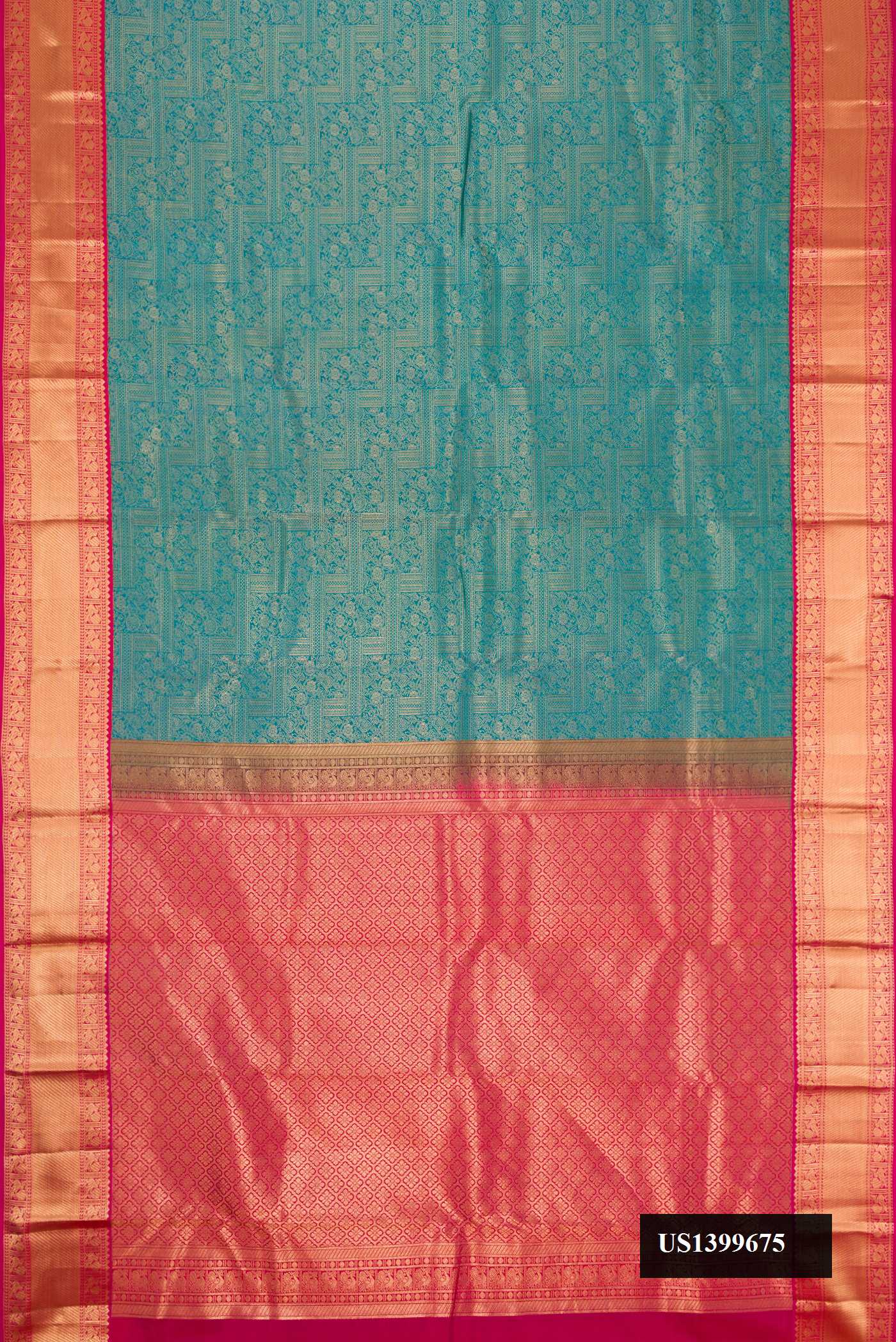 Peacock Blue Dual Tone Kanchipuram Silk Saree