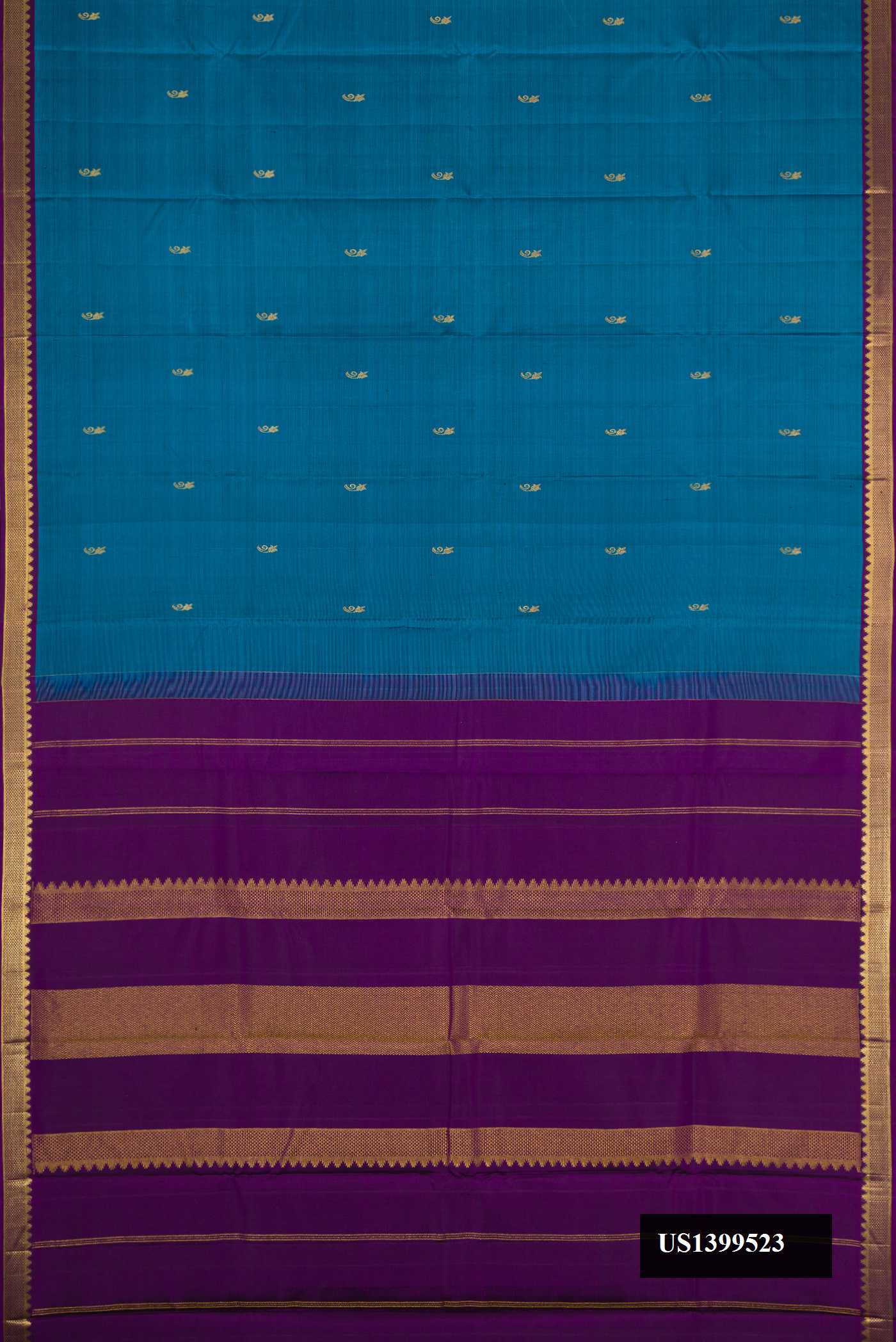 Peacock Blue Dual Tone Kanchipuram Silk Saree