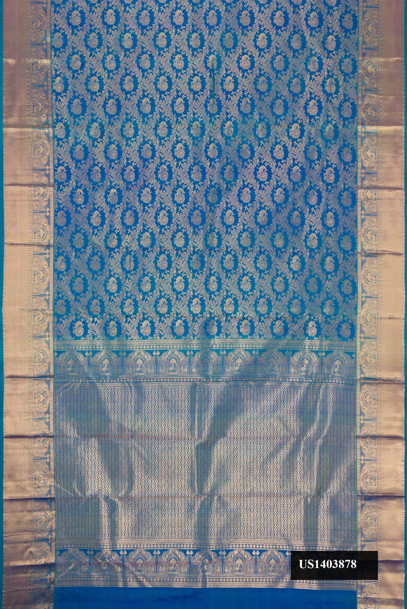 Peacock Blue Dual Tone Kanchipuram Silk Saree