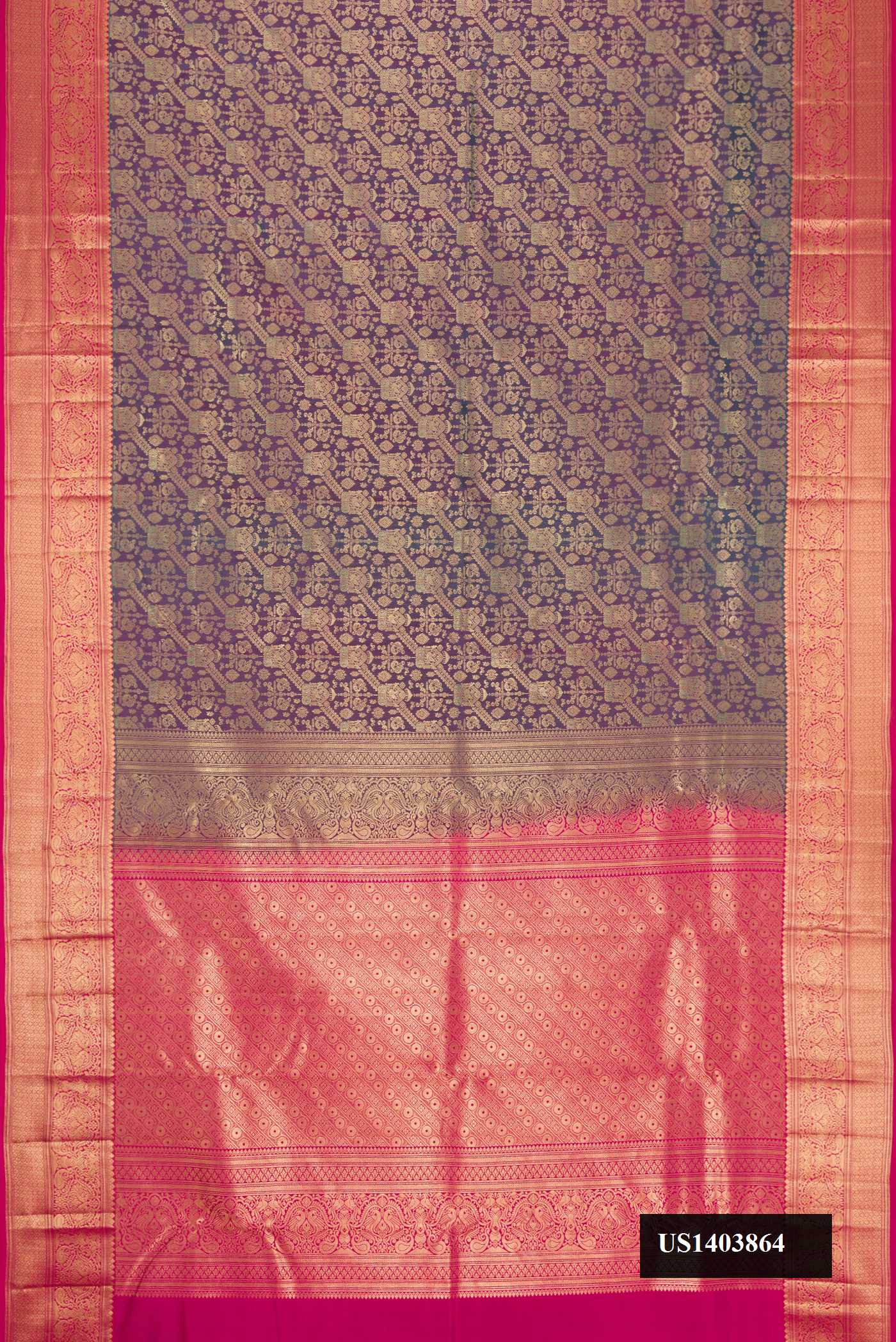 Peacock Blue Dual Tone Kanchipuram Silk Saree