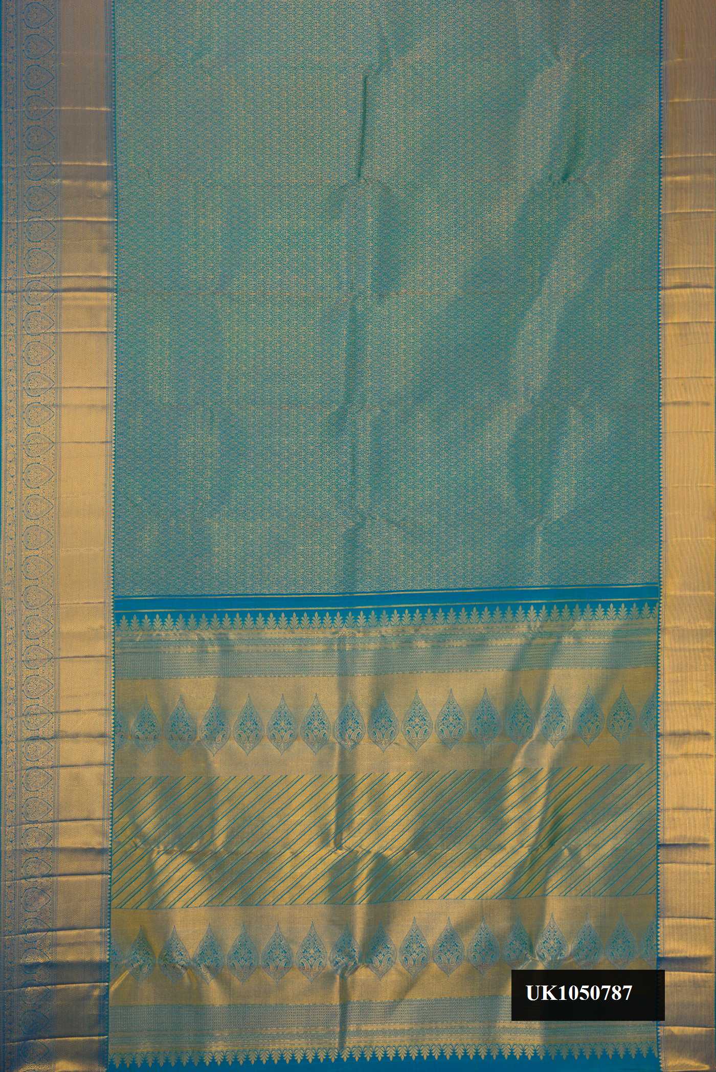 Peacock Blue Dual Tone Kanchipuram Silk Saree