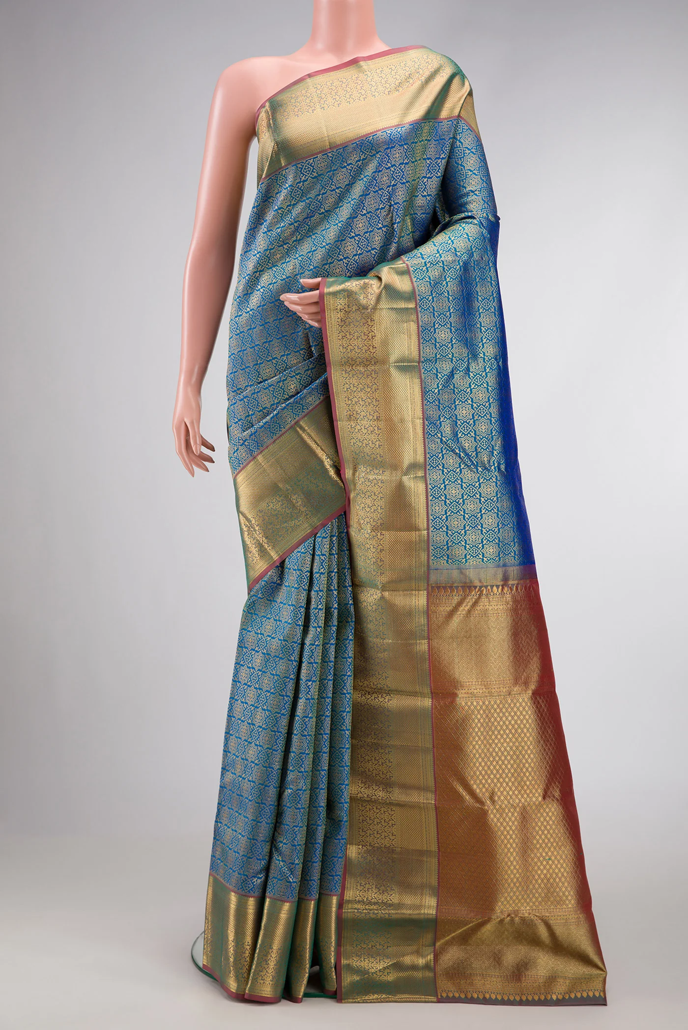 Blue Kanchipuram Silk Saree