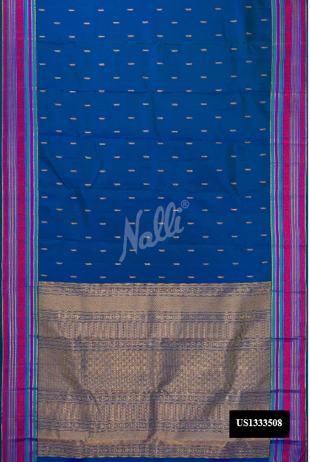 Peacock Blue Dual Tone Kanchipuram Silk Saree