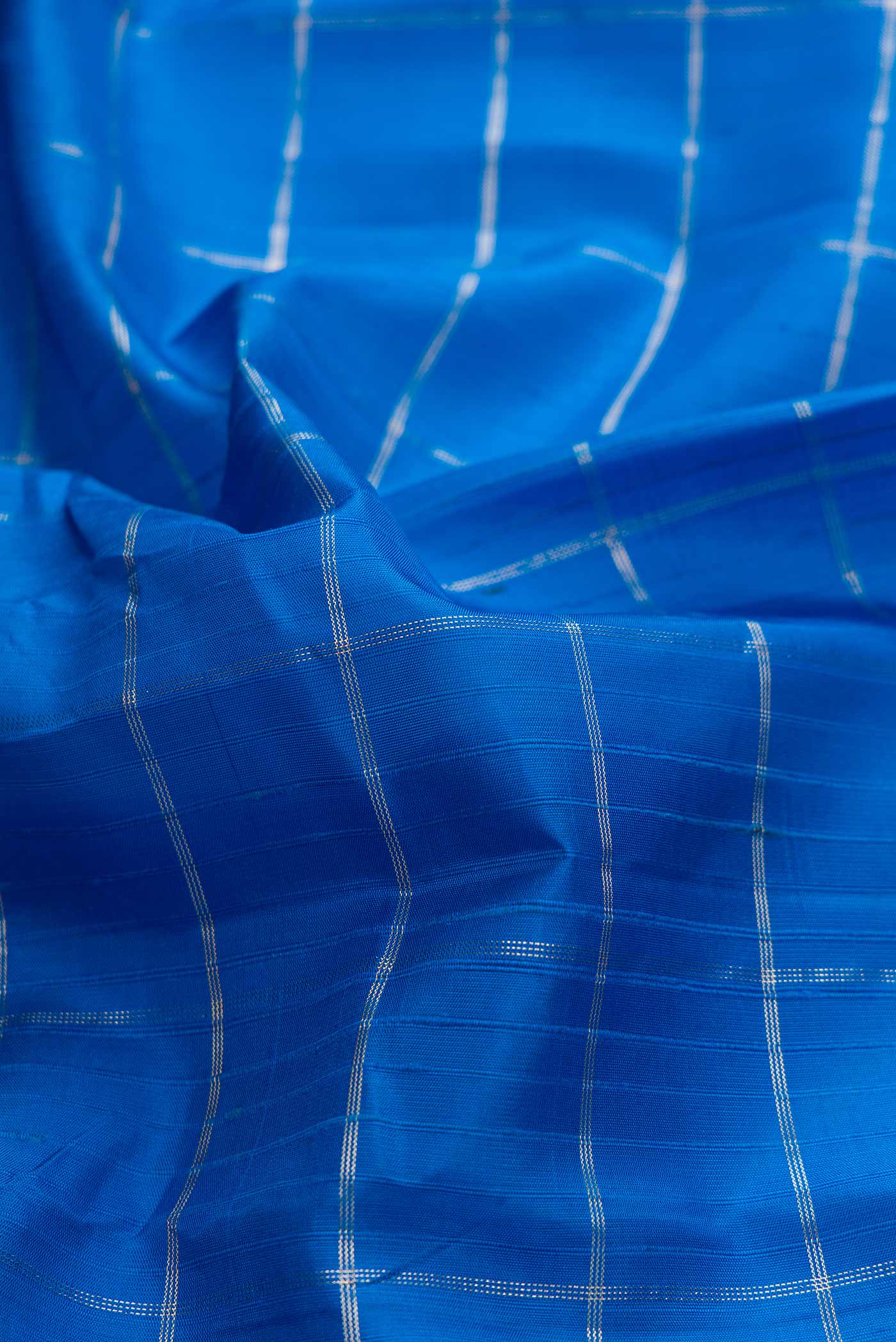 Peacock Blue Dual Tone Kanchipuram Silk Saree - Image 2