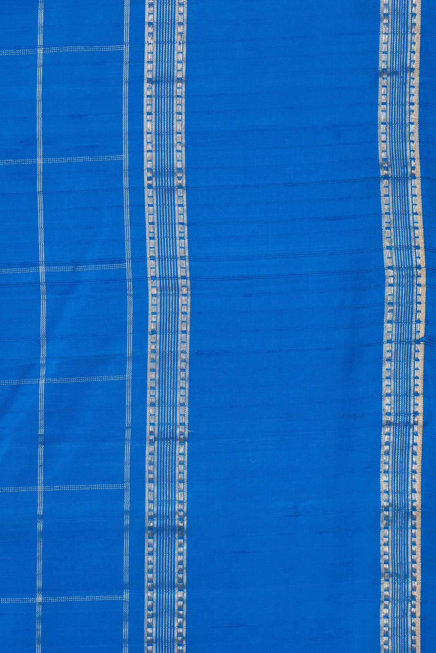 Peacock Blue Dual Tone Kanchipuram Silk Saree - Image 3