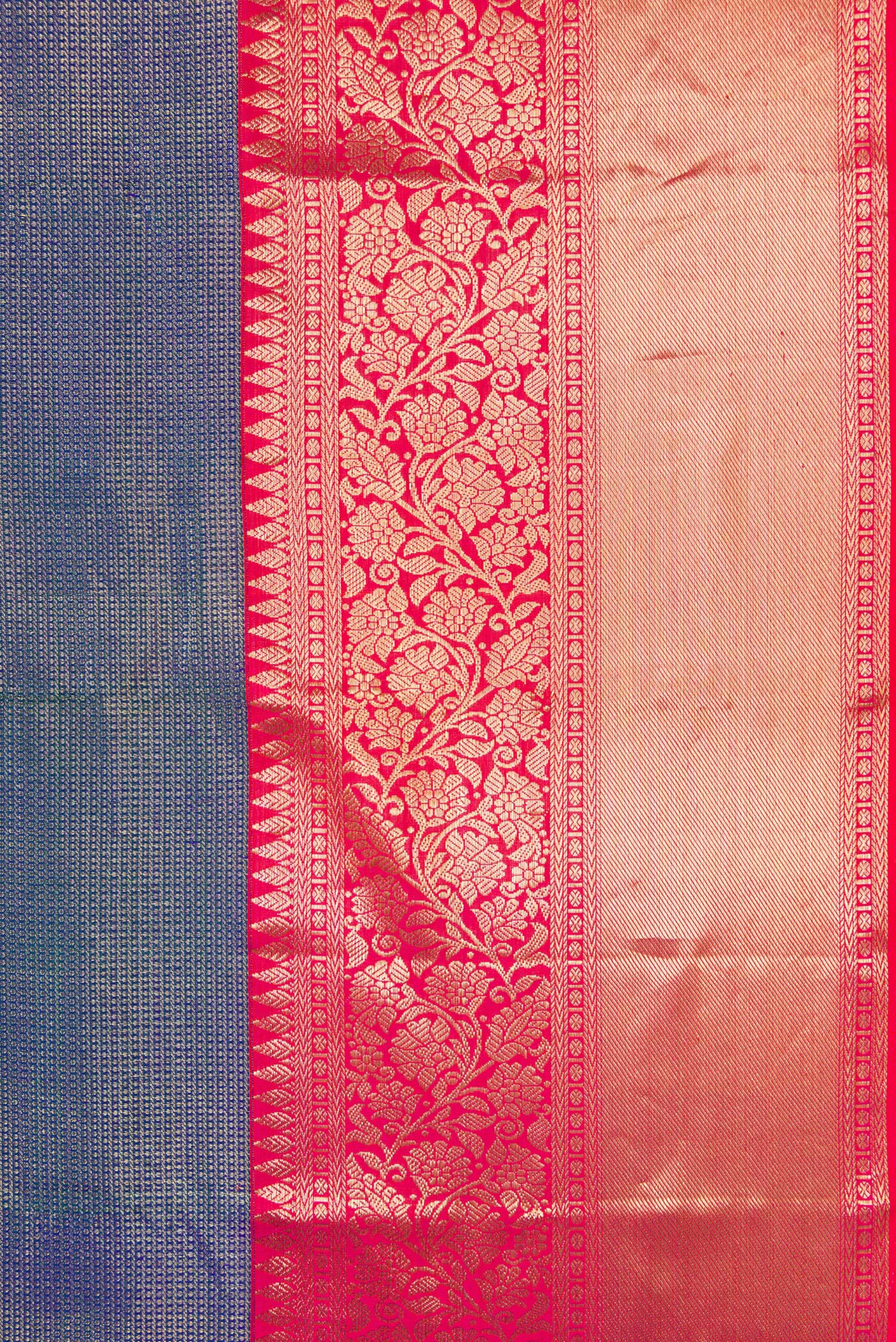 Blue Dual Tone Kanjivaram Silk Saree - Image 3