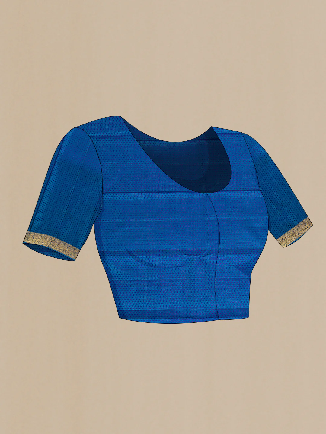 Peacock Blue Kanjivaram Silk Saree - Image 5