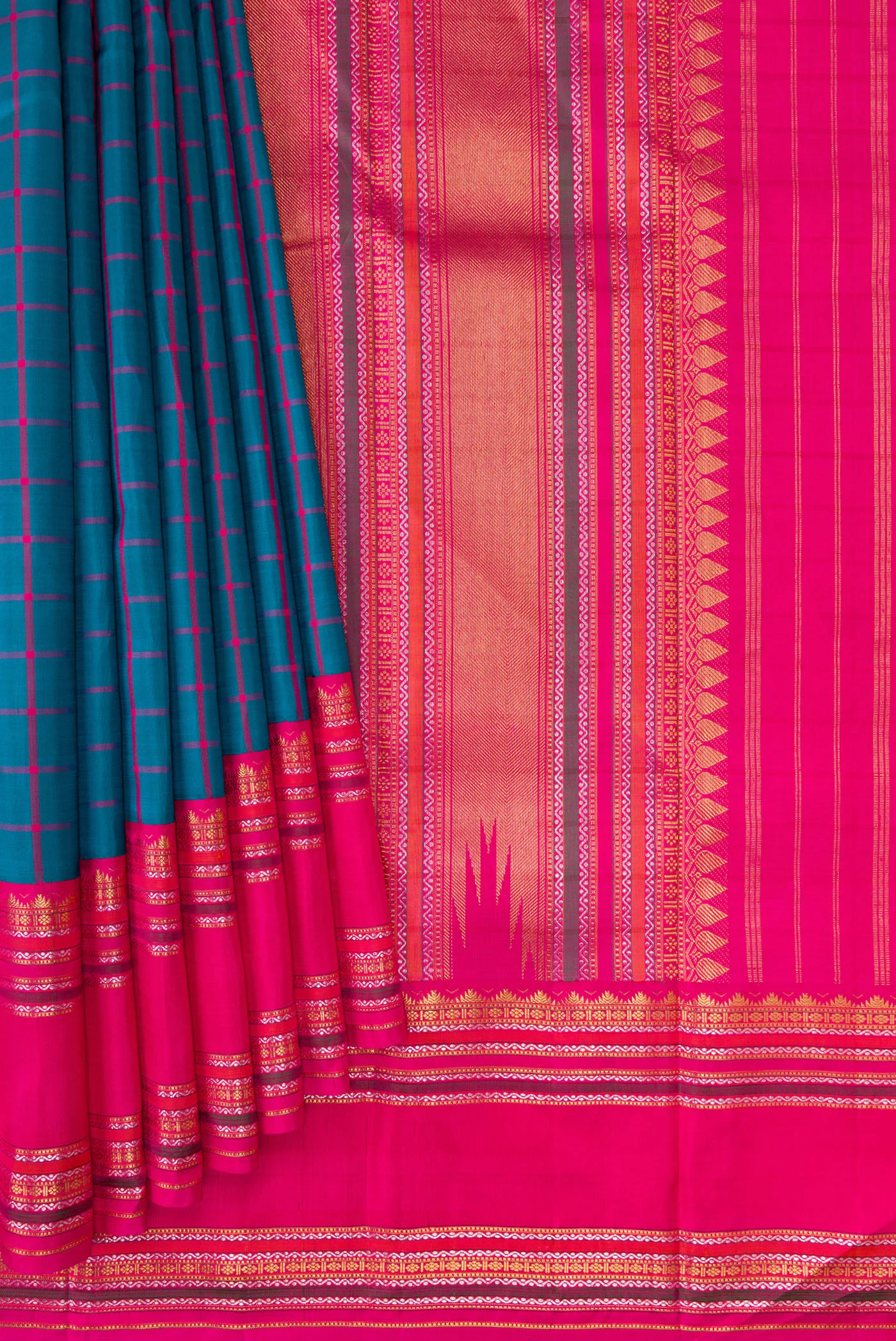 Blue Kanjivaram Silk Saree - Image 4