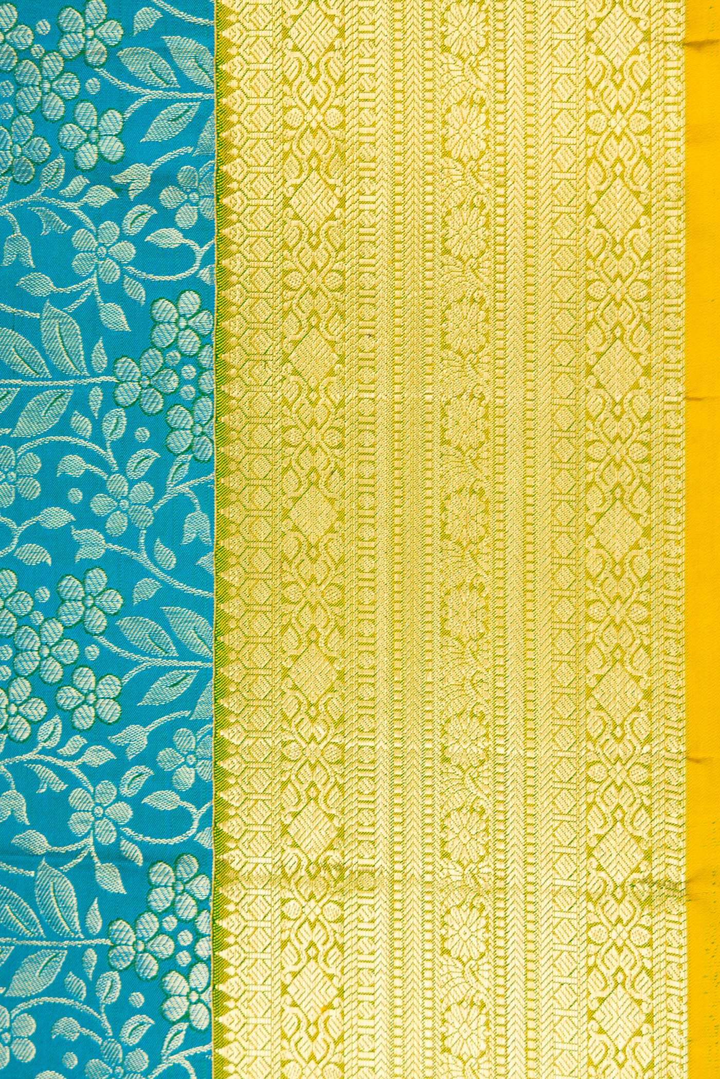 Peacock Blue Kanjivaram Silk Saree - Image 3