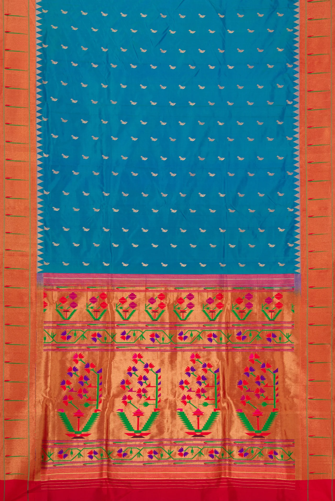 Blue Paithani Silk Saree - Image 6