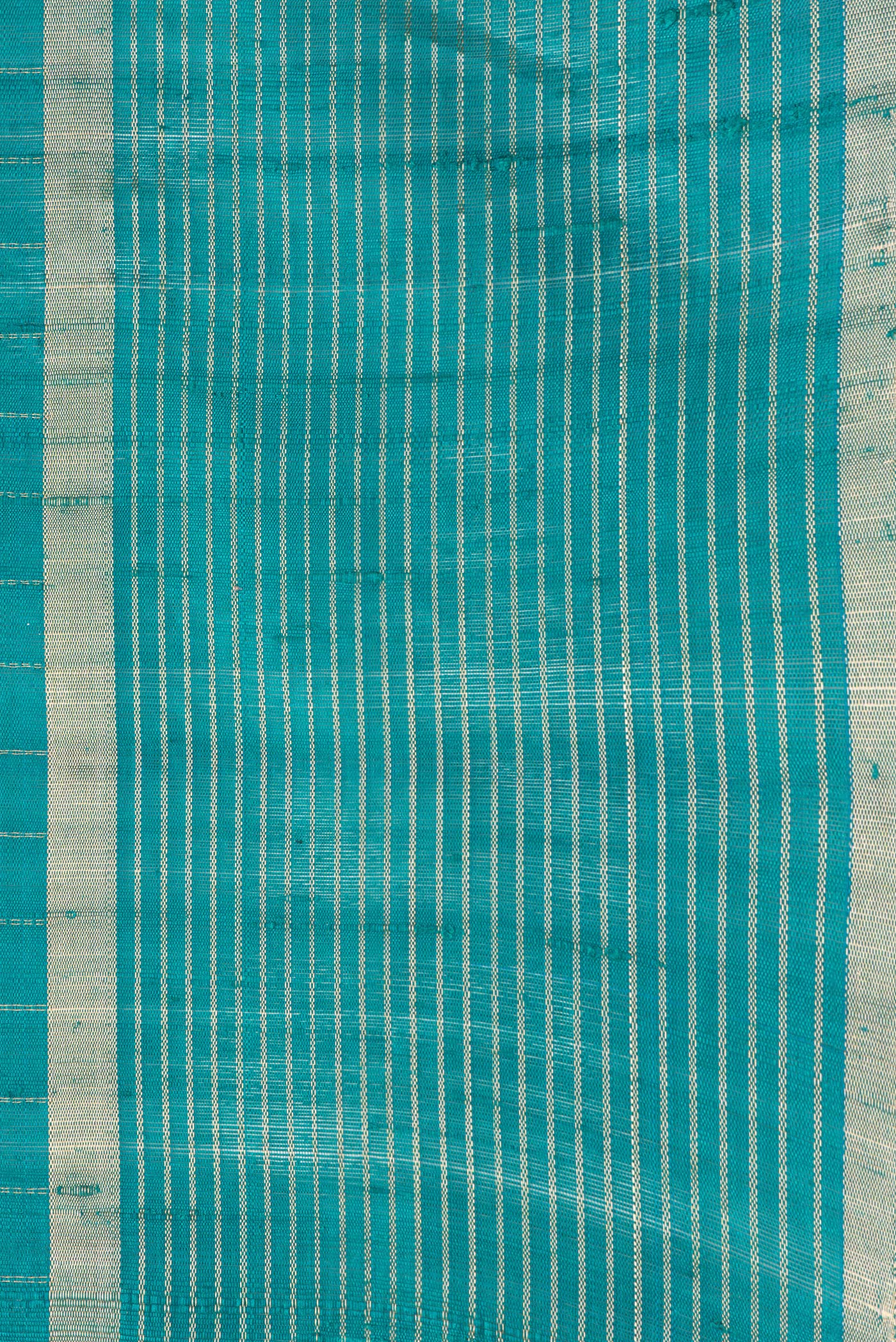 Peacock Blue Raw Silk Saree - Image 3