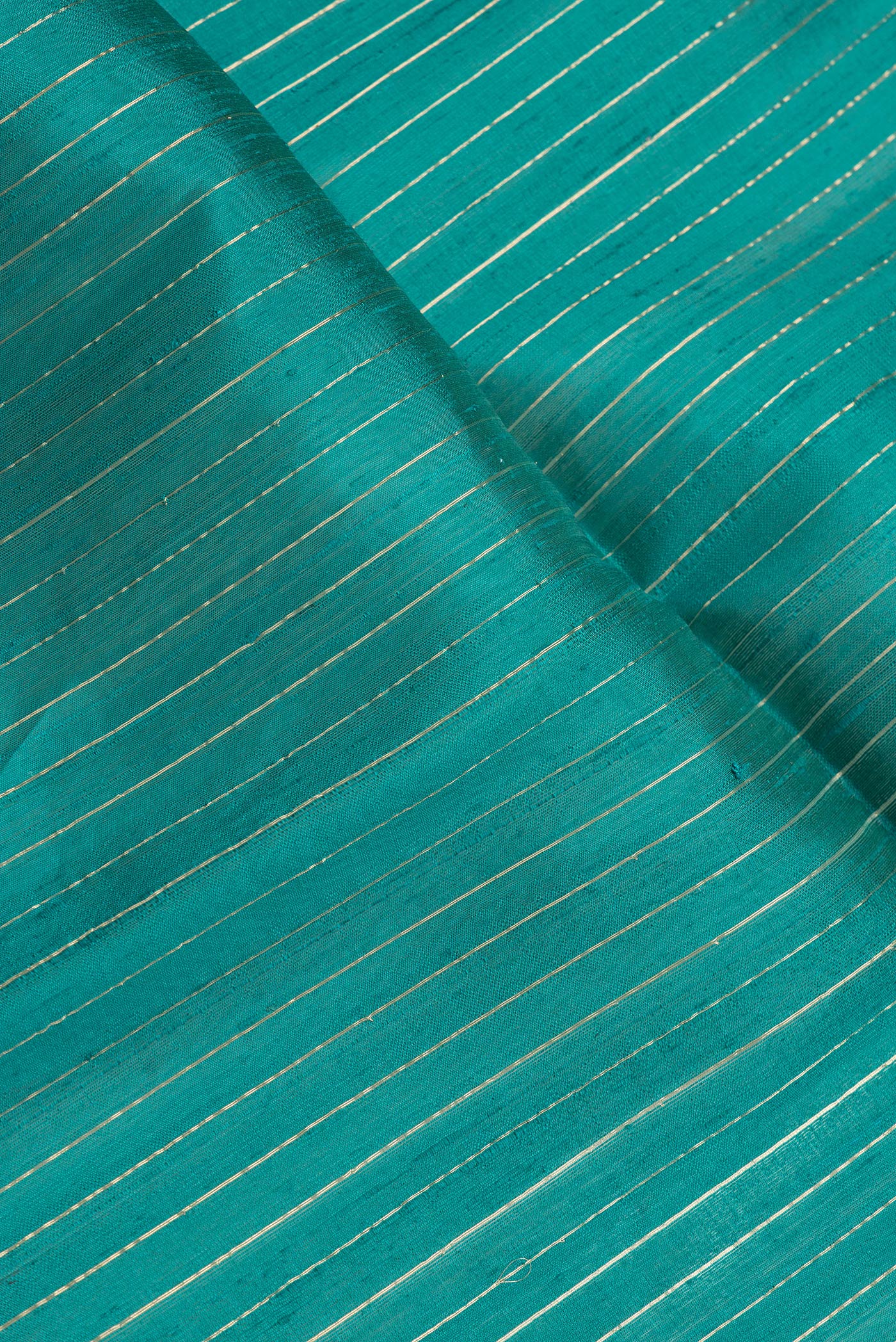 Teal Raw Silk Saree - Image 2
