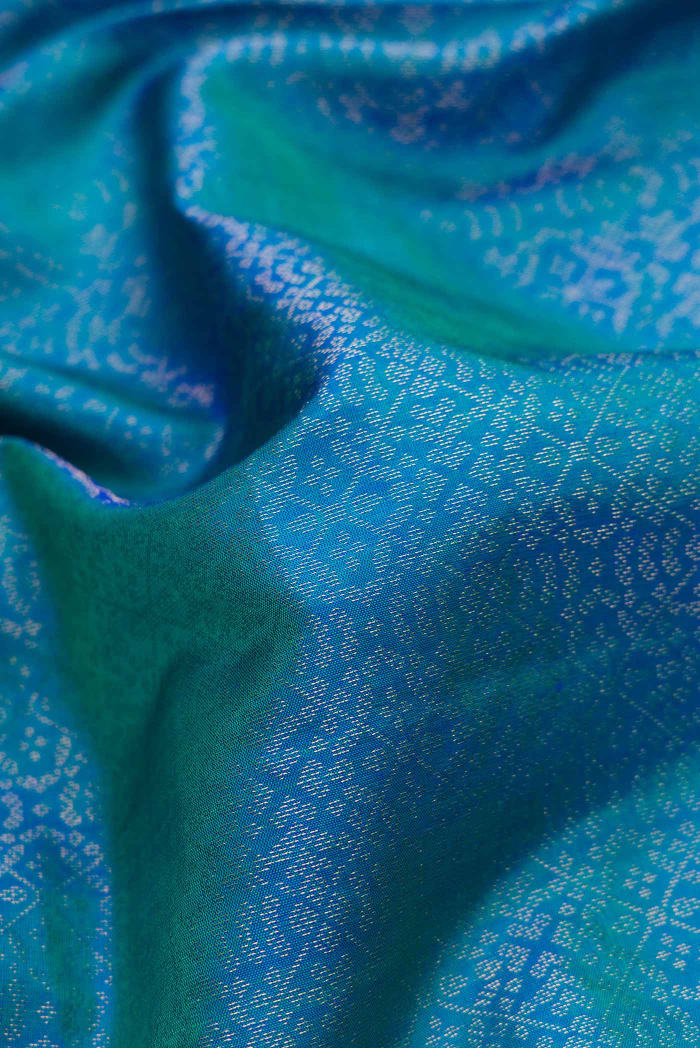 Peacock Blue Soft Silk Saree - Image 2