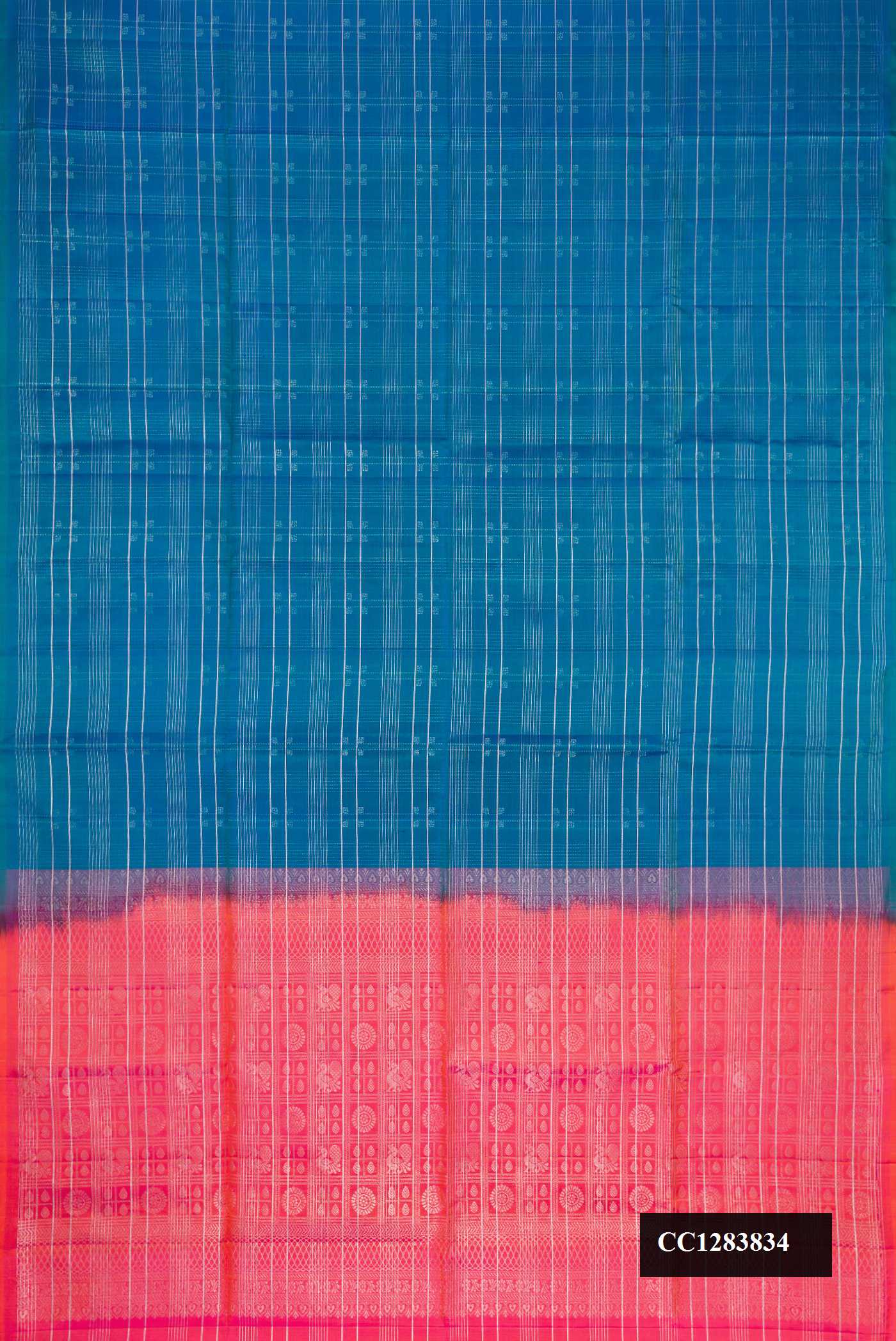 Peacock Blue Dual Tone Soft Silk Saree