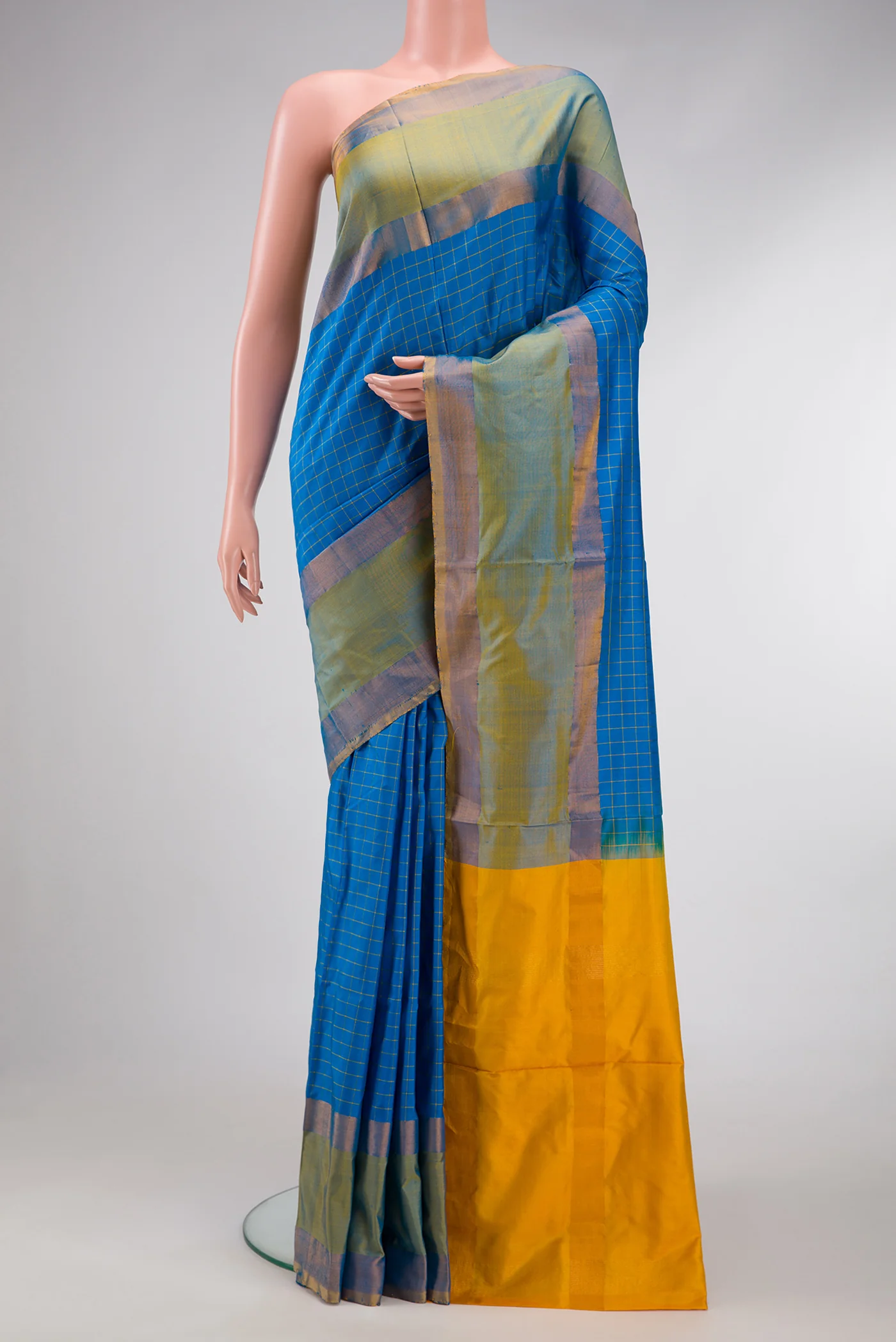 Peacock Blue Uppada Silk Saree