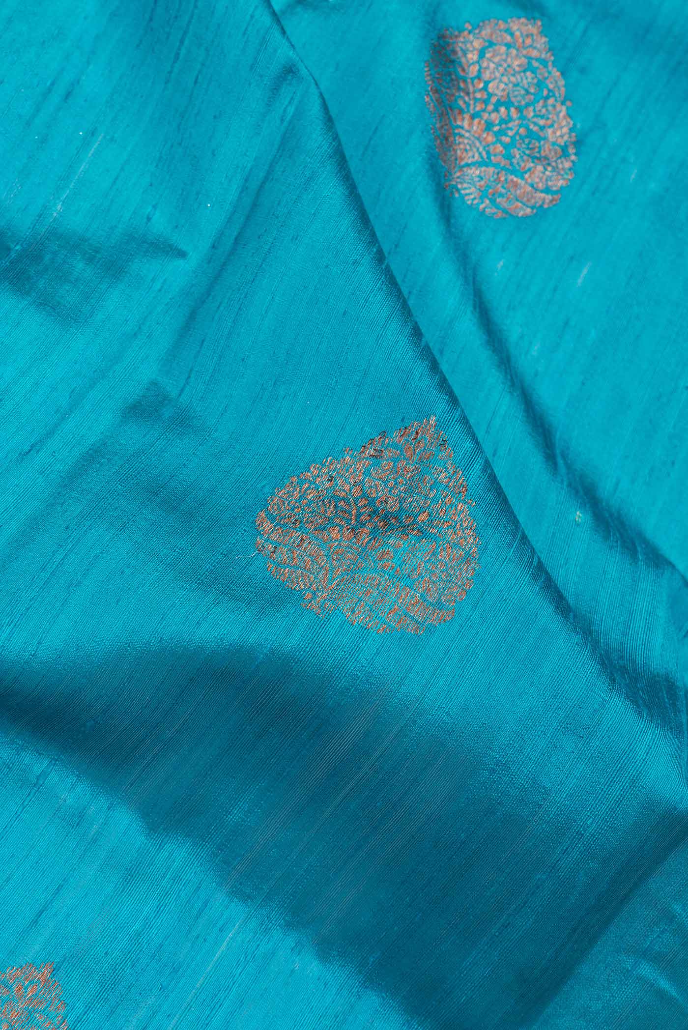 Blue Banarasi Tussar Silk Saree - Image 2