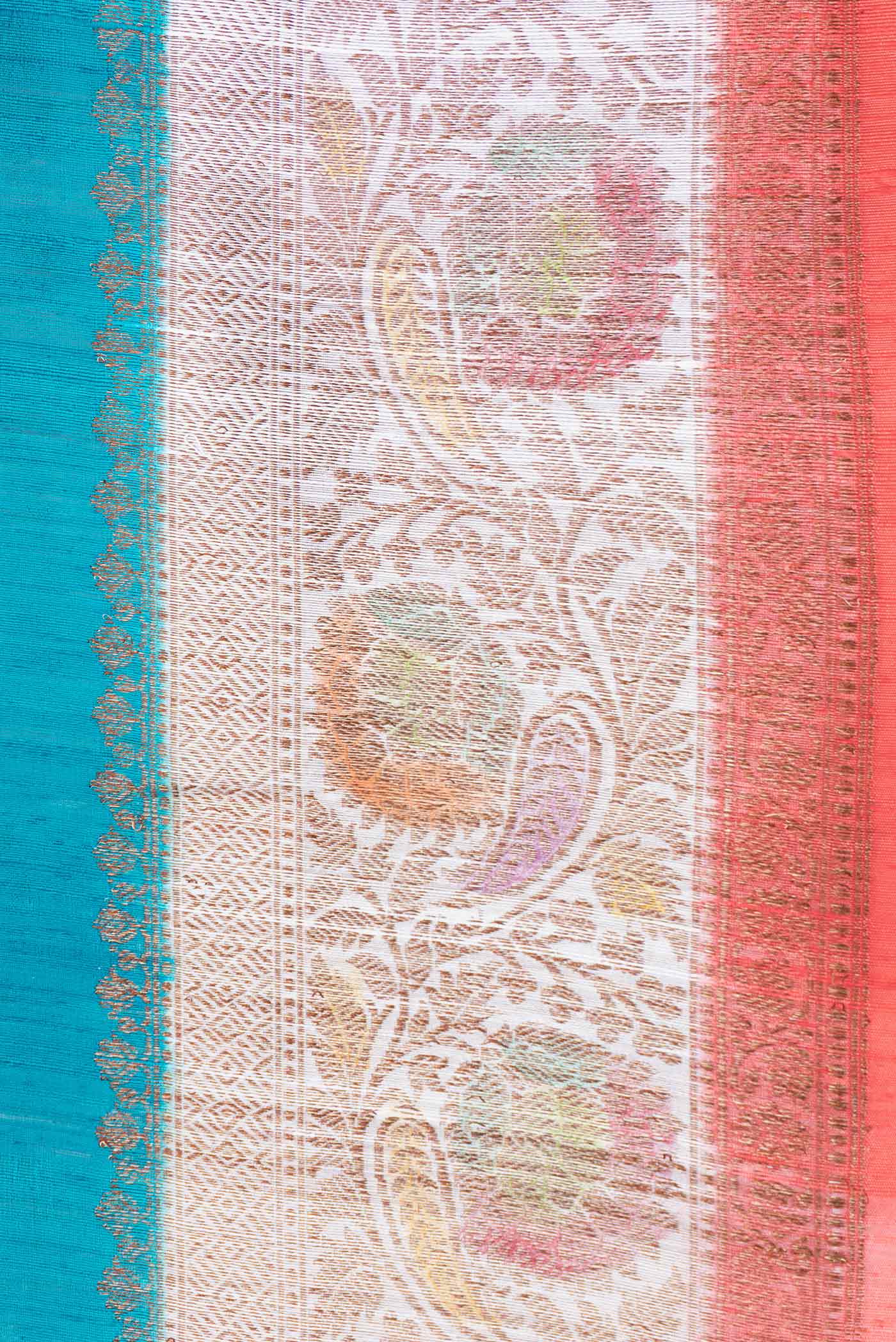 Blue Banarasi Tussar Silk Saree - Image 3