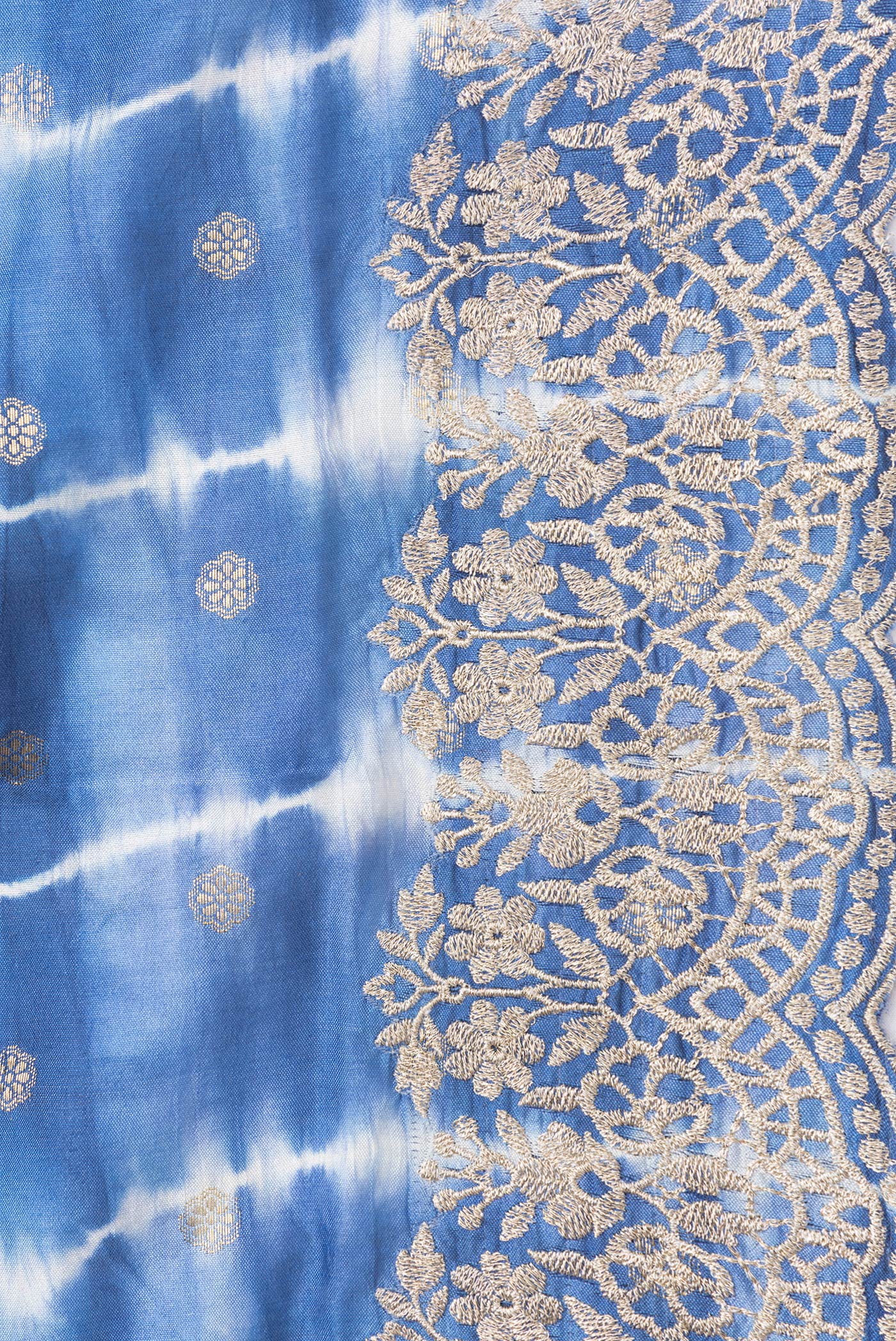 Blue Tussar Silk Saree - Image 3