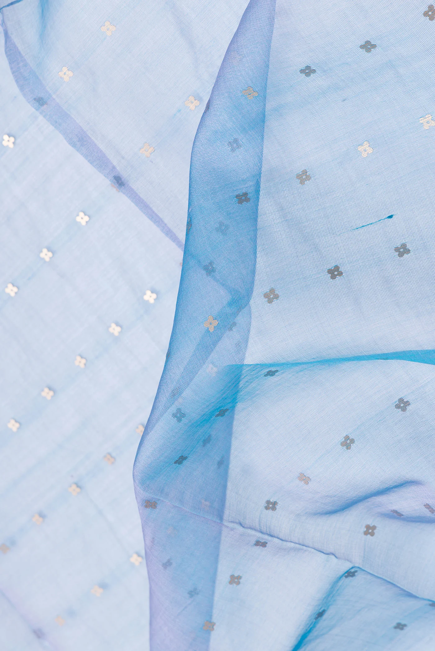 Blue Tussar Silk Saree - Image 2