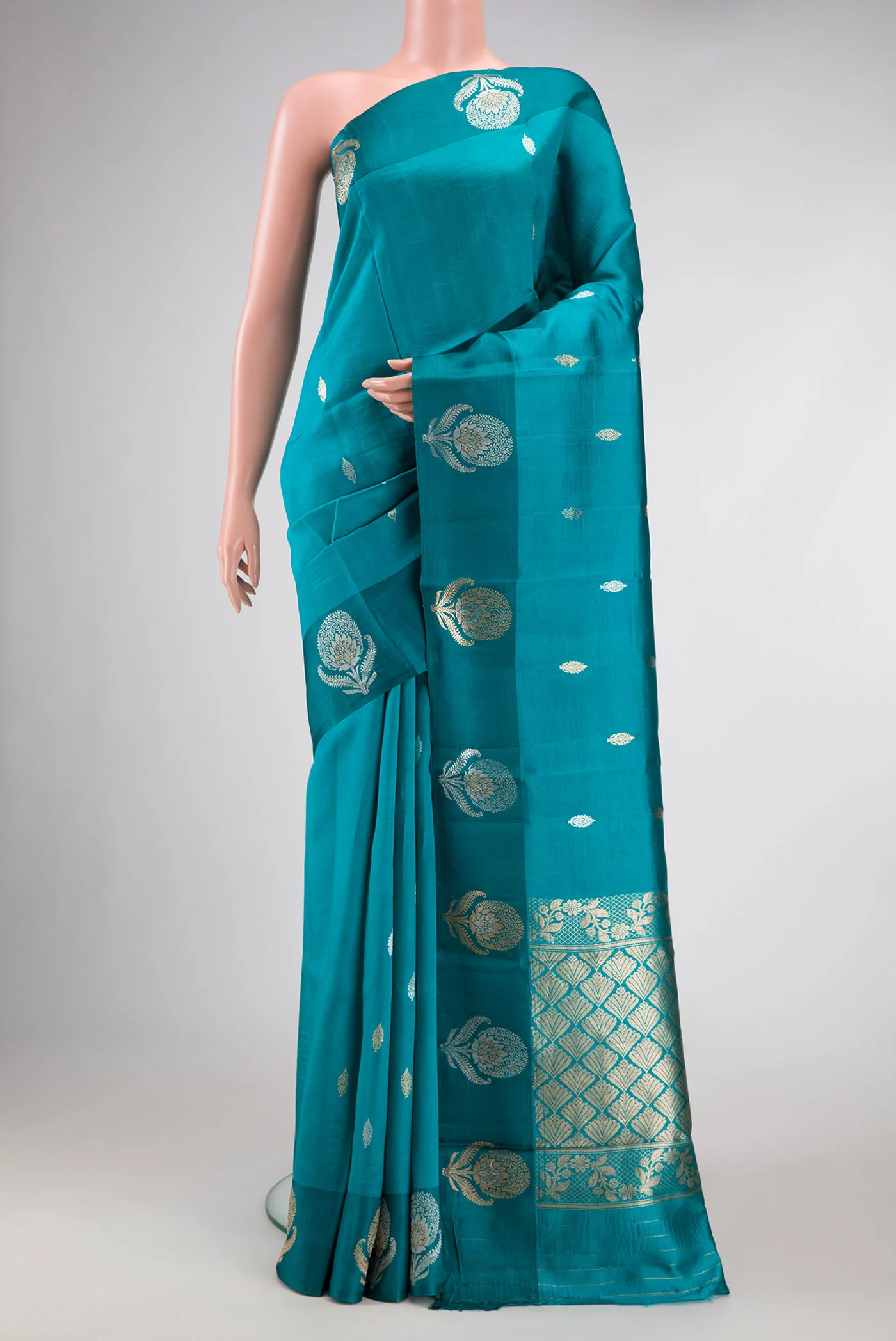 Blue Banarasi Katan Silk Saree