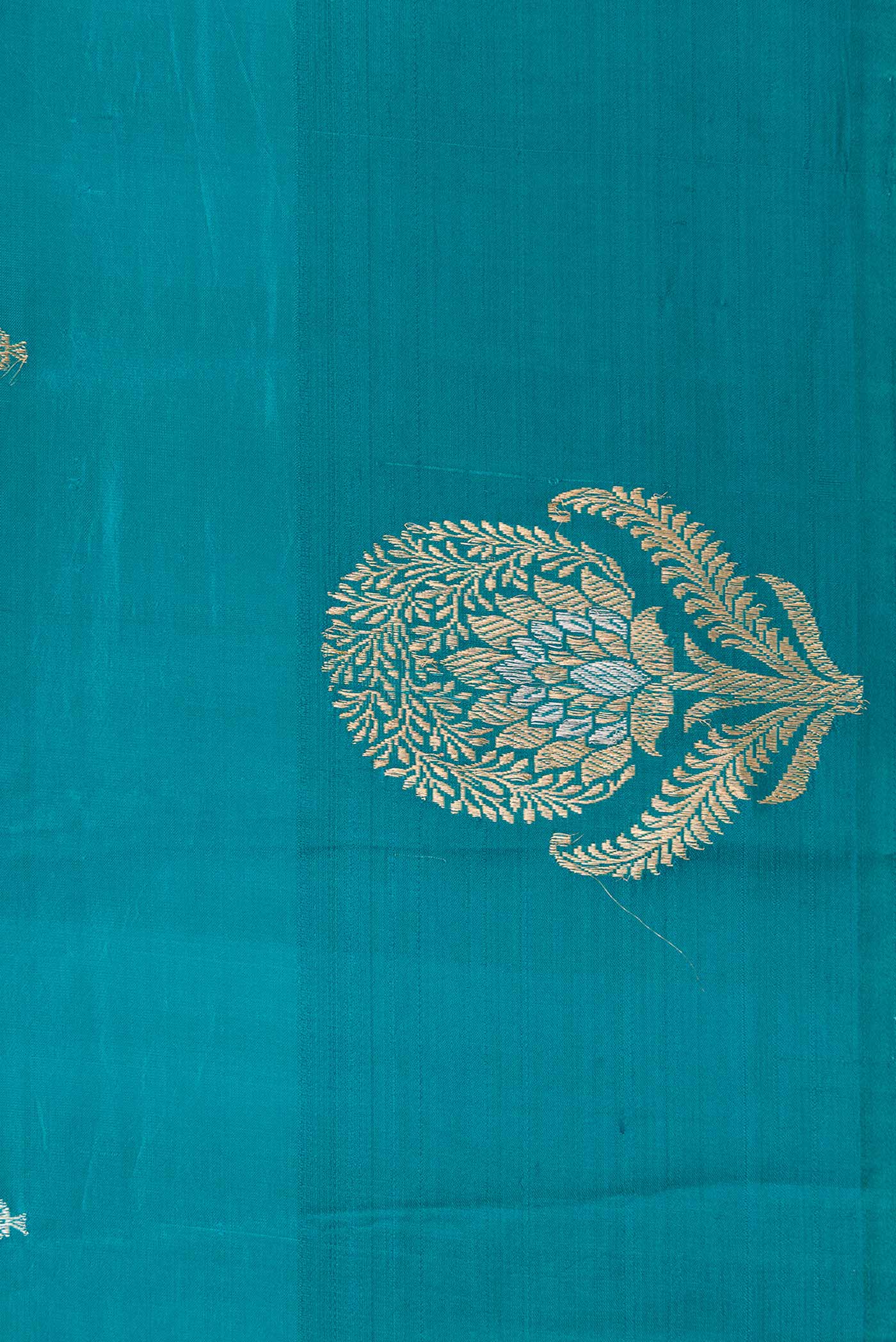 Blue Banarasi Katan Silk Saree - Image 3